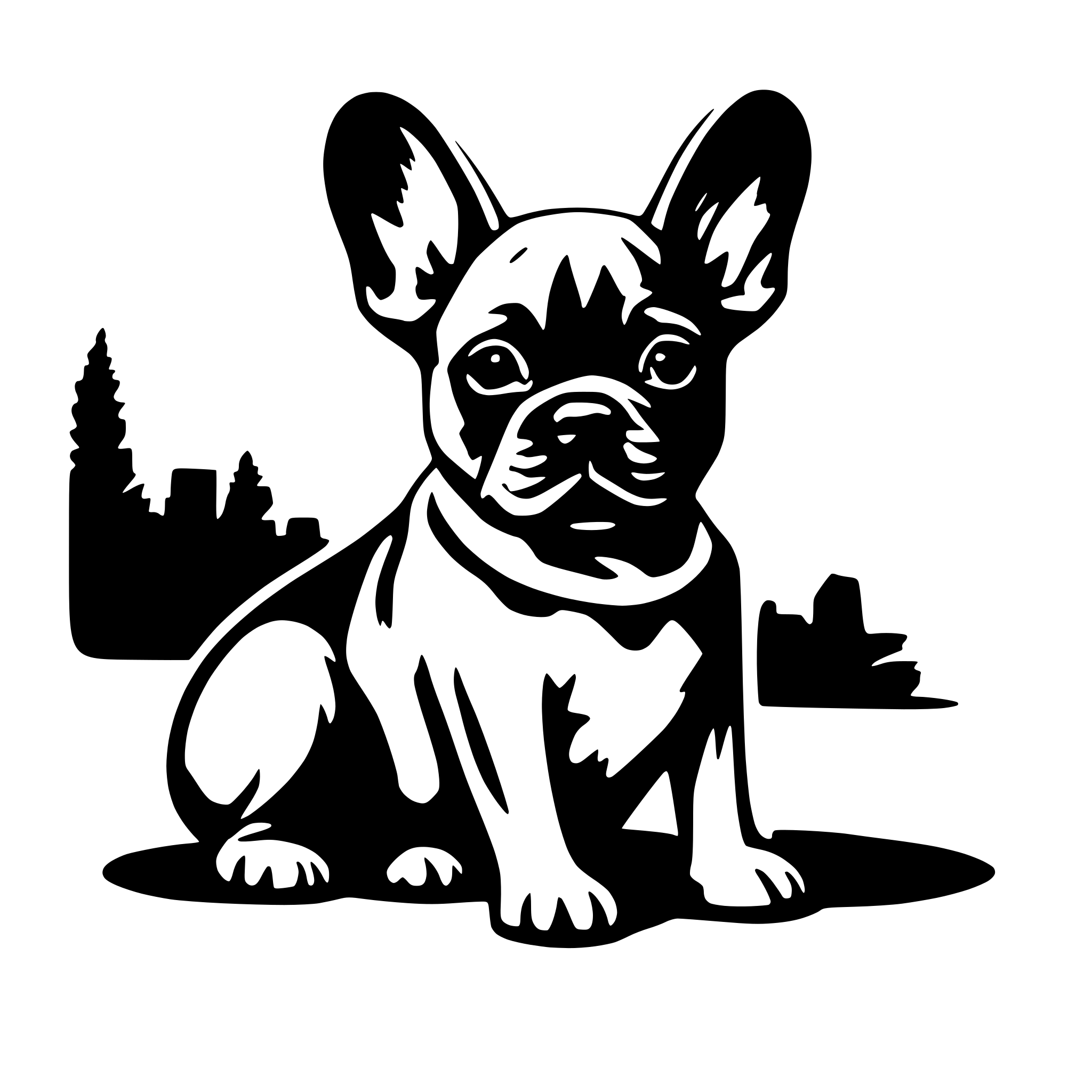 AI-generated SVG of 'french bulldog, puppy'