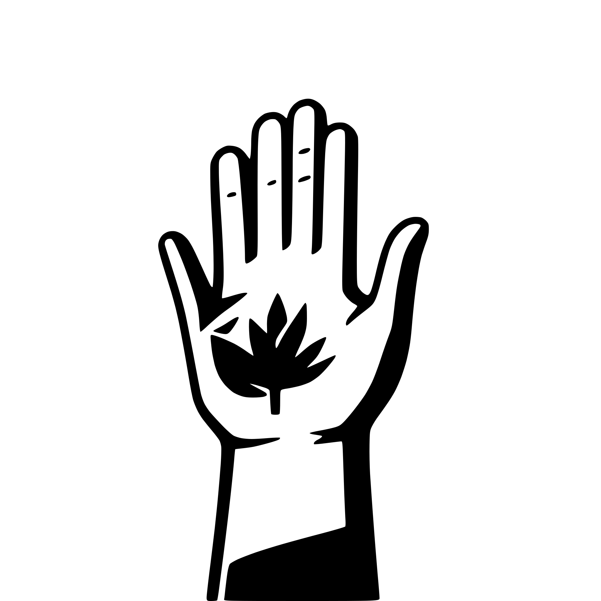 AI-generated SVG of a minimalist hand with open palm