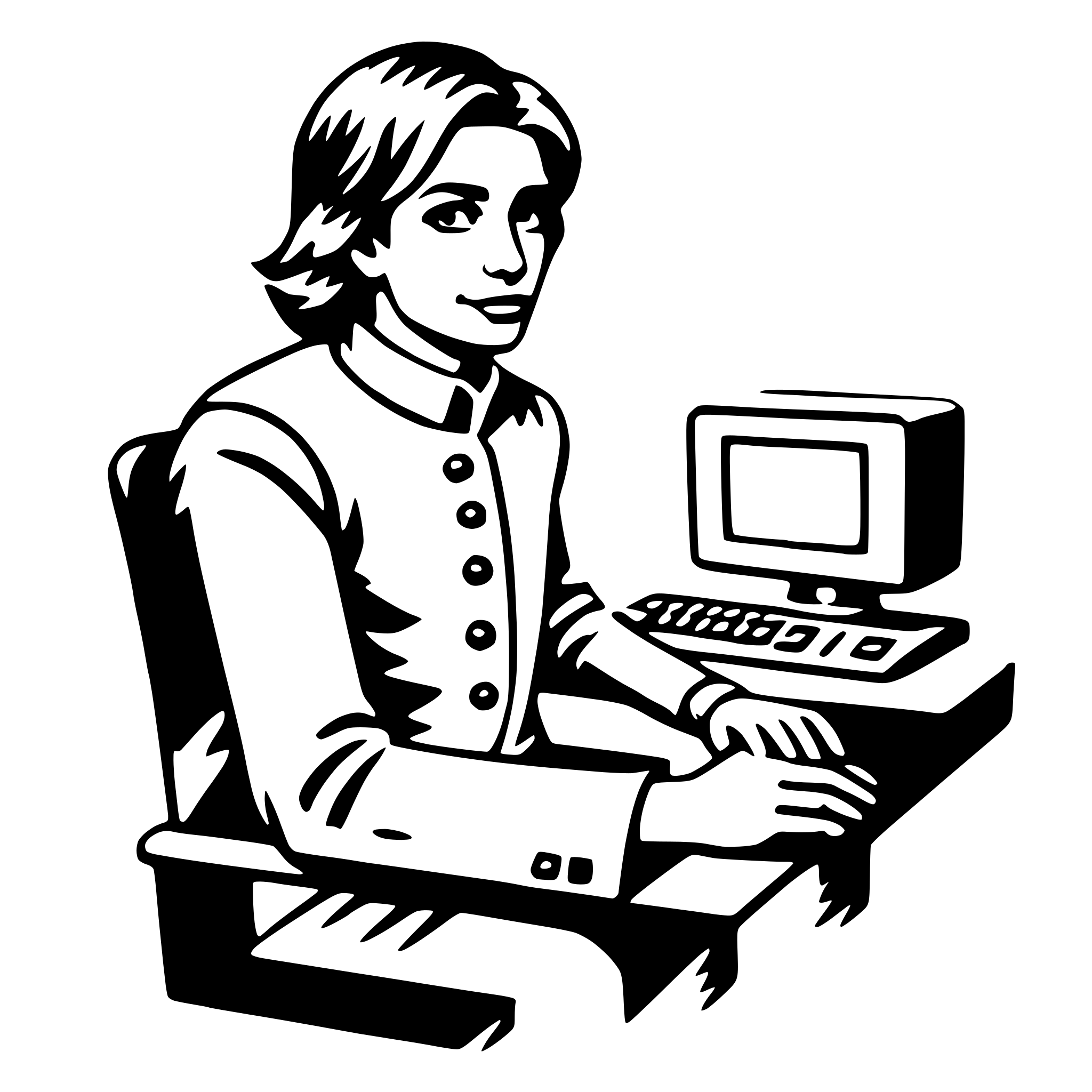 AI-generated SVG of a computer scientist