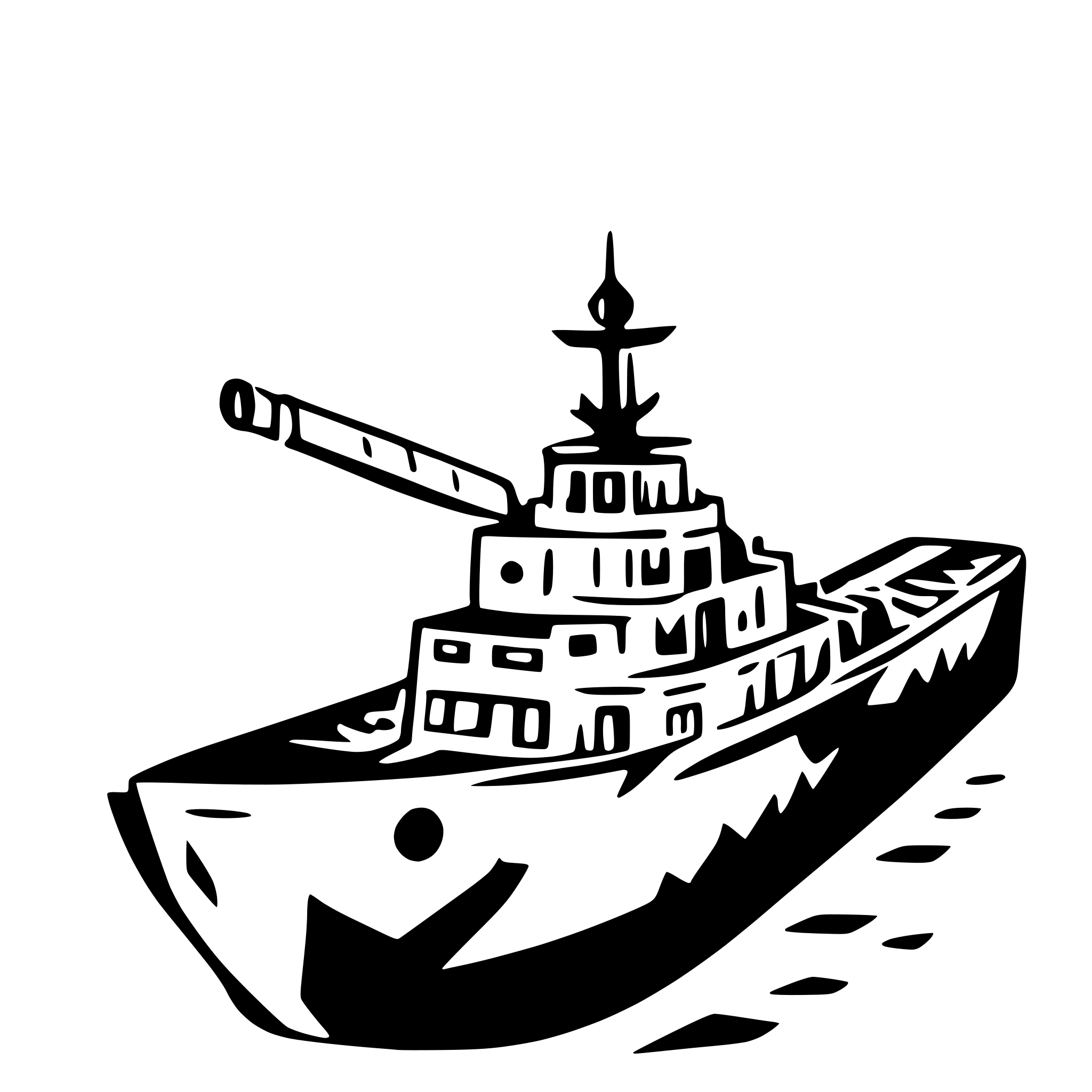 AI-generated SVG of 'Warship firing cannons'
