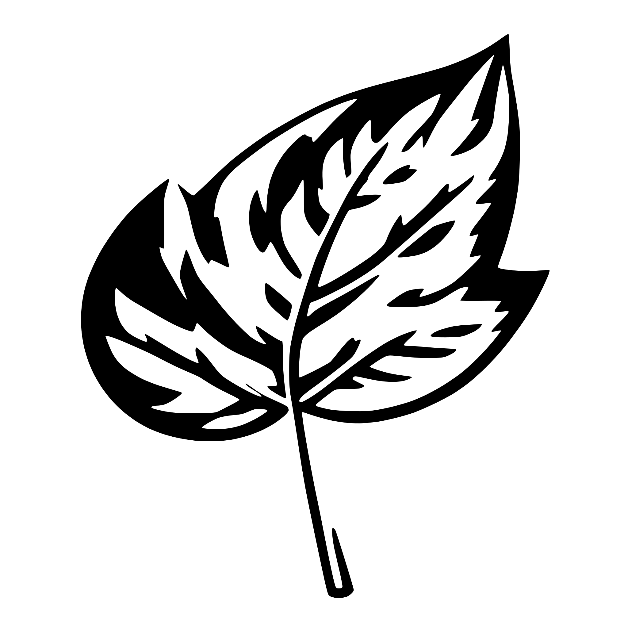 AI-generated SVG of a 1 very simple leaf falling