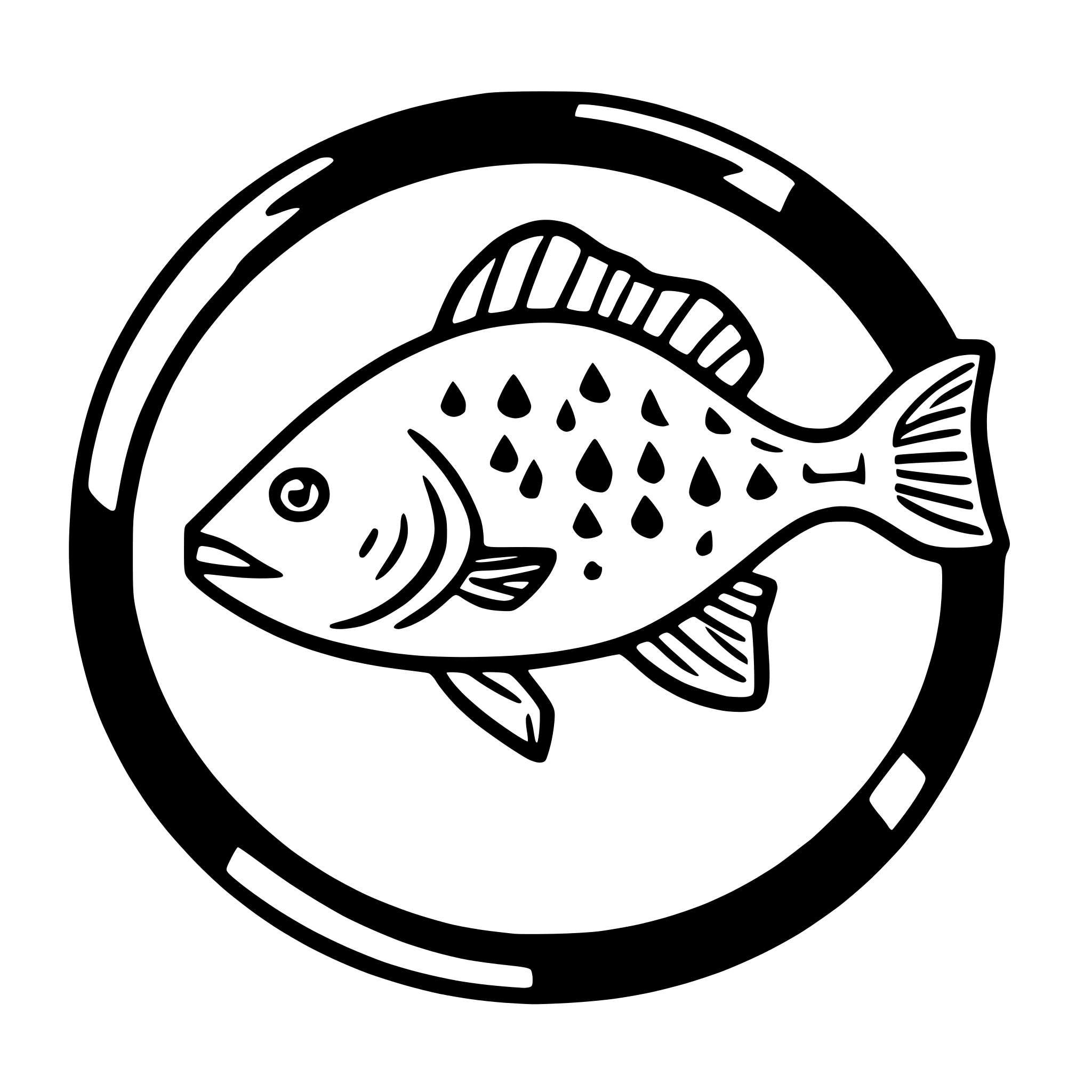 AI-generated SVG of a logo style depiction of a red snapper fish, with a happy appearance and a smile