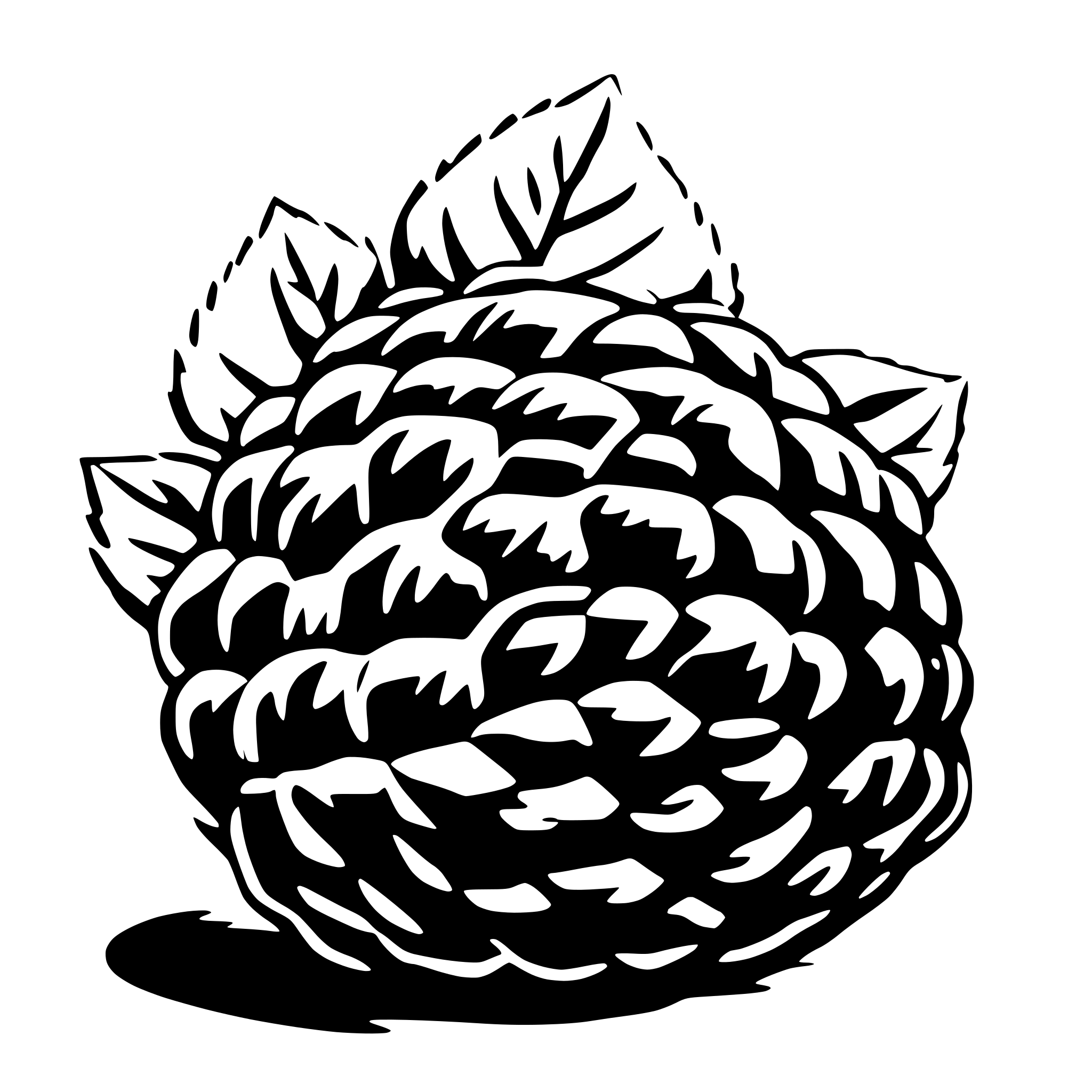 AI-generated SVG of 'one red raspberry'