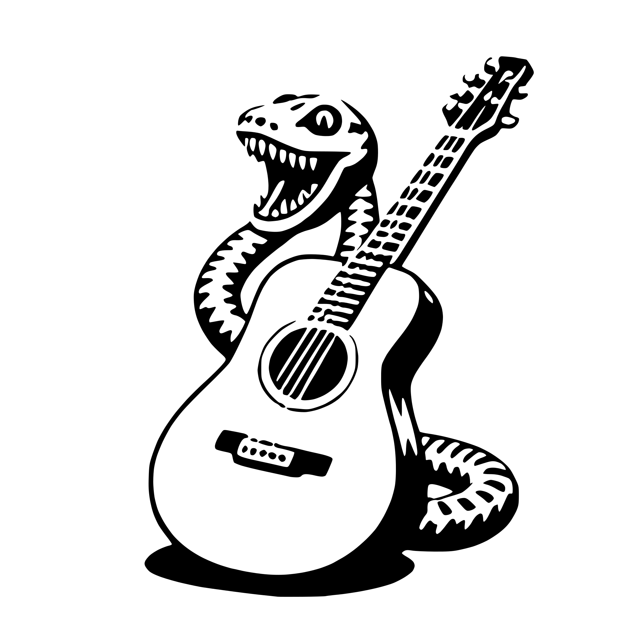 AI-generated SVG of a rattlesnake with guitar