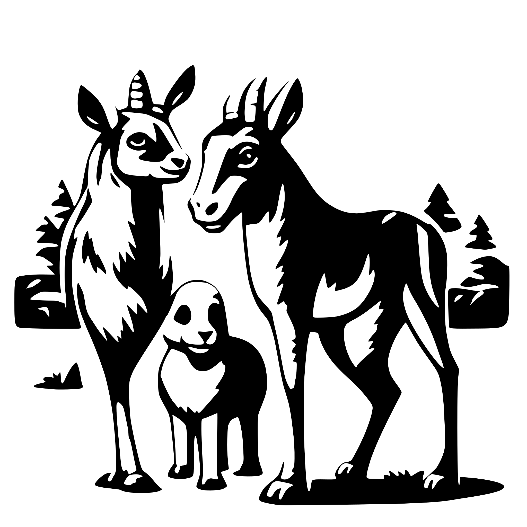 AI-generated SVG of a group of different animals
