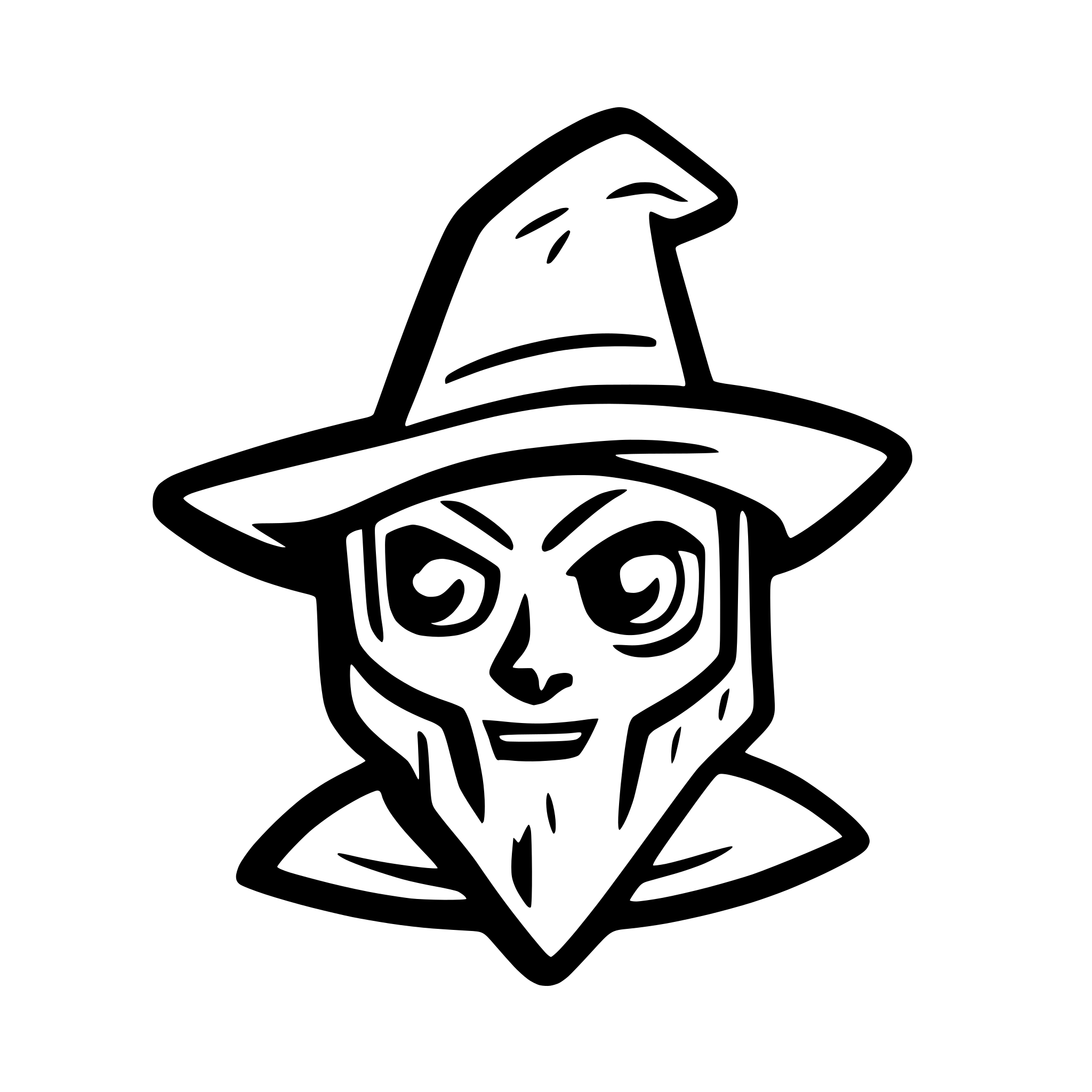 AI-generated SVG of a skeleton wizard head logo