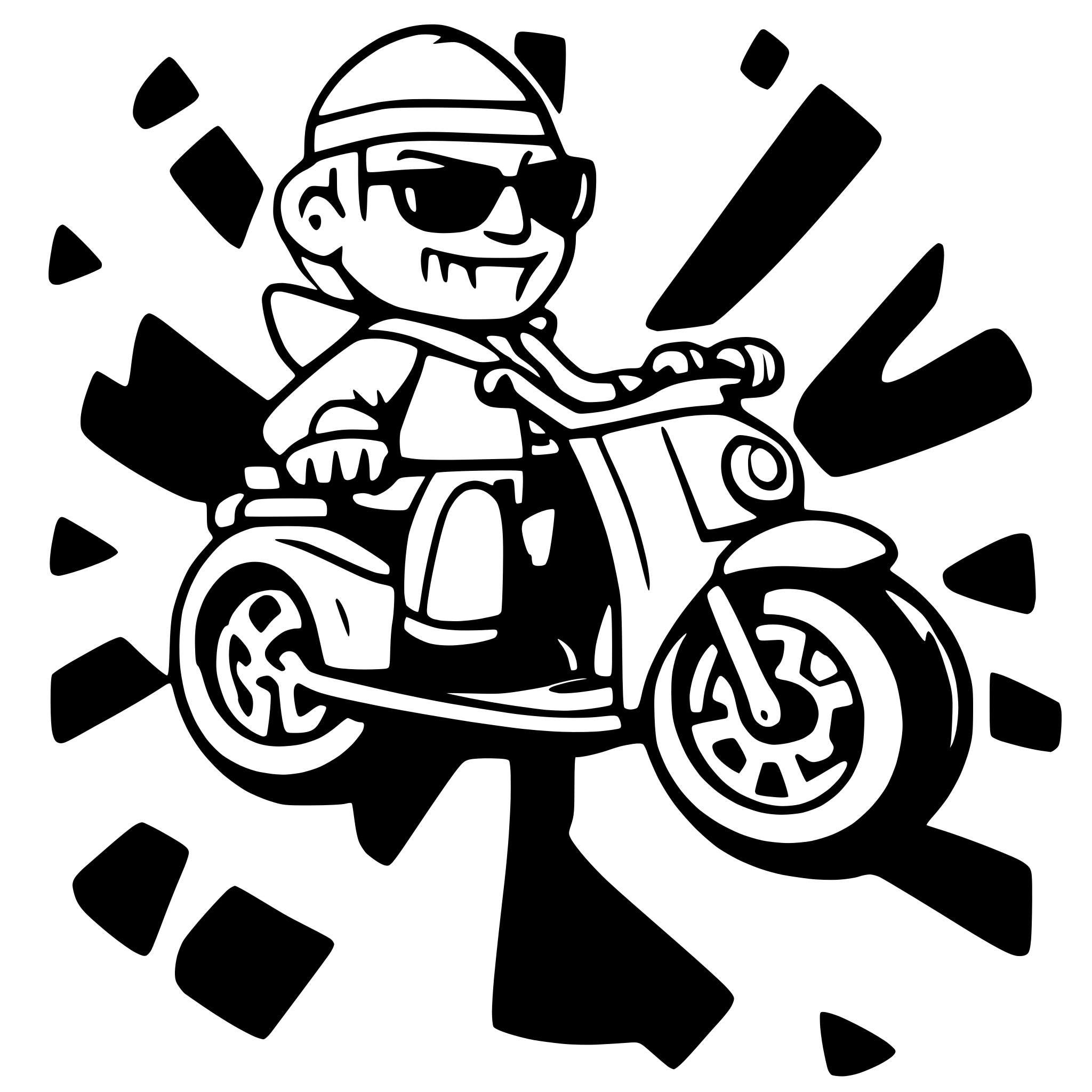 AI-generated SVG of a Pope riding a motorcycle