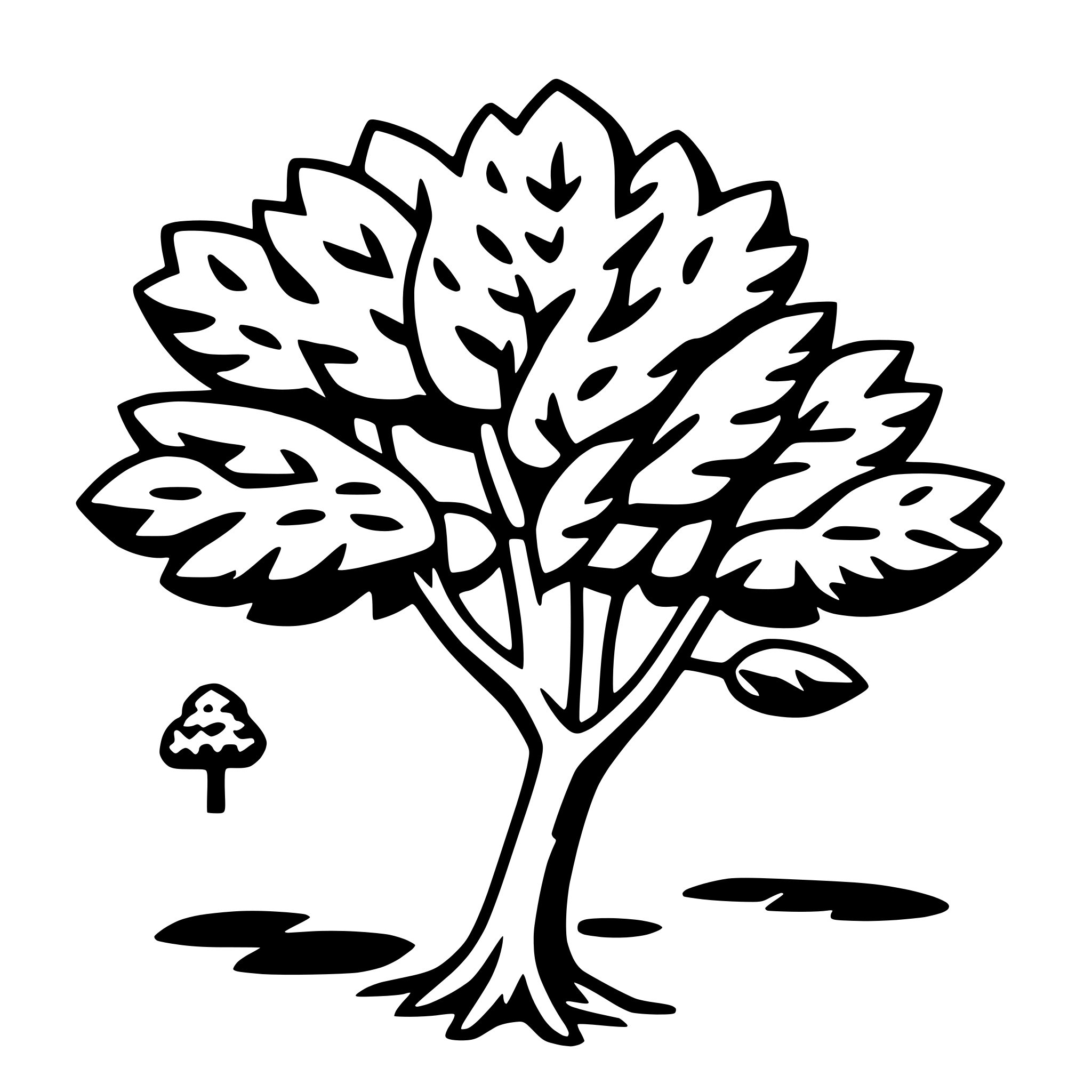 AI-generated SVG of a locust tree