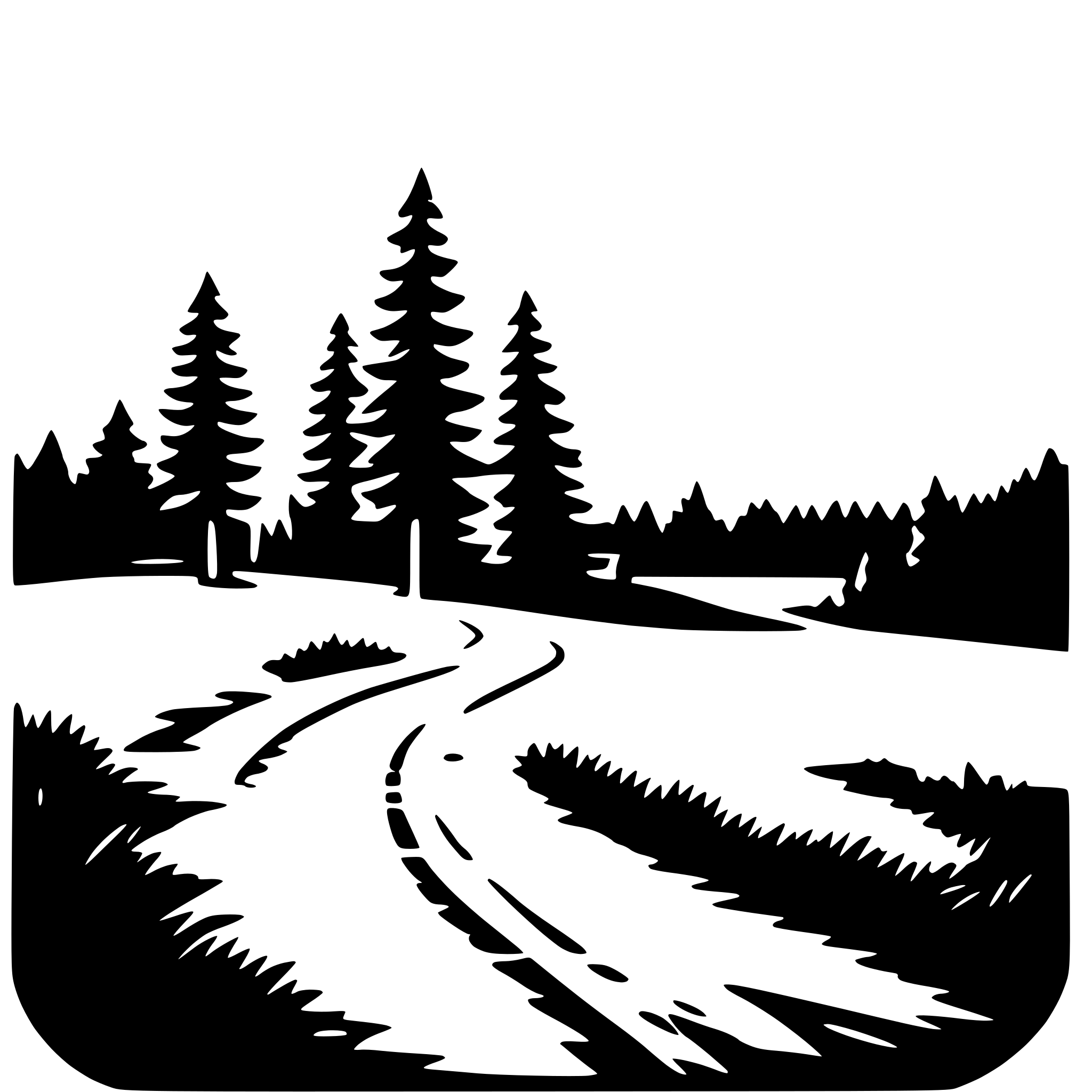 AI-generated SVG of a wilderness trek
