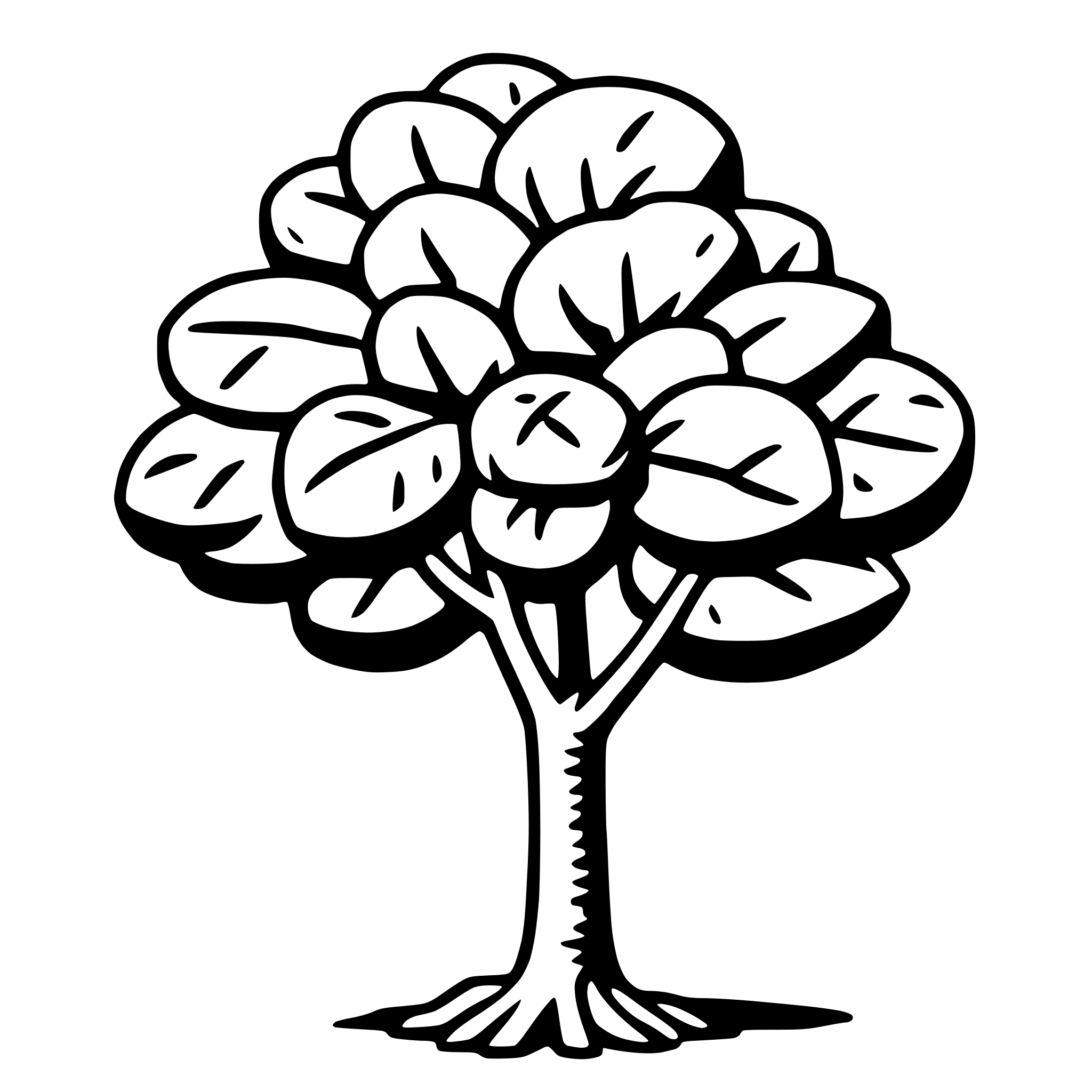AI-generated SVG of a walnut tree