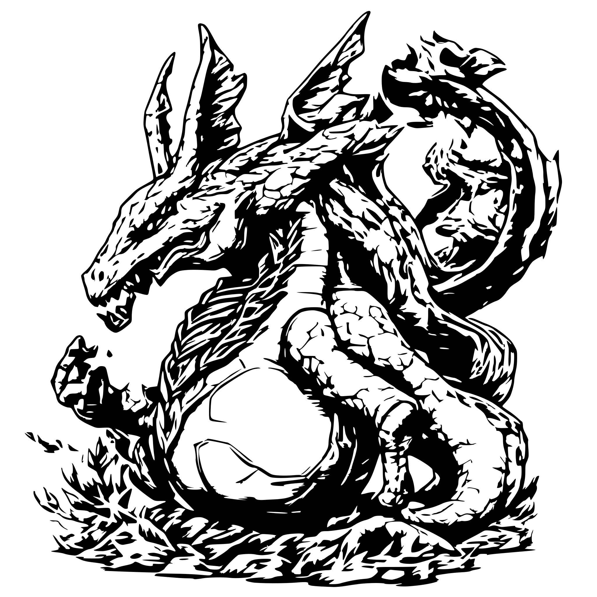 AI-generated SVG of 'Charizard blowing fire at blastoise'