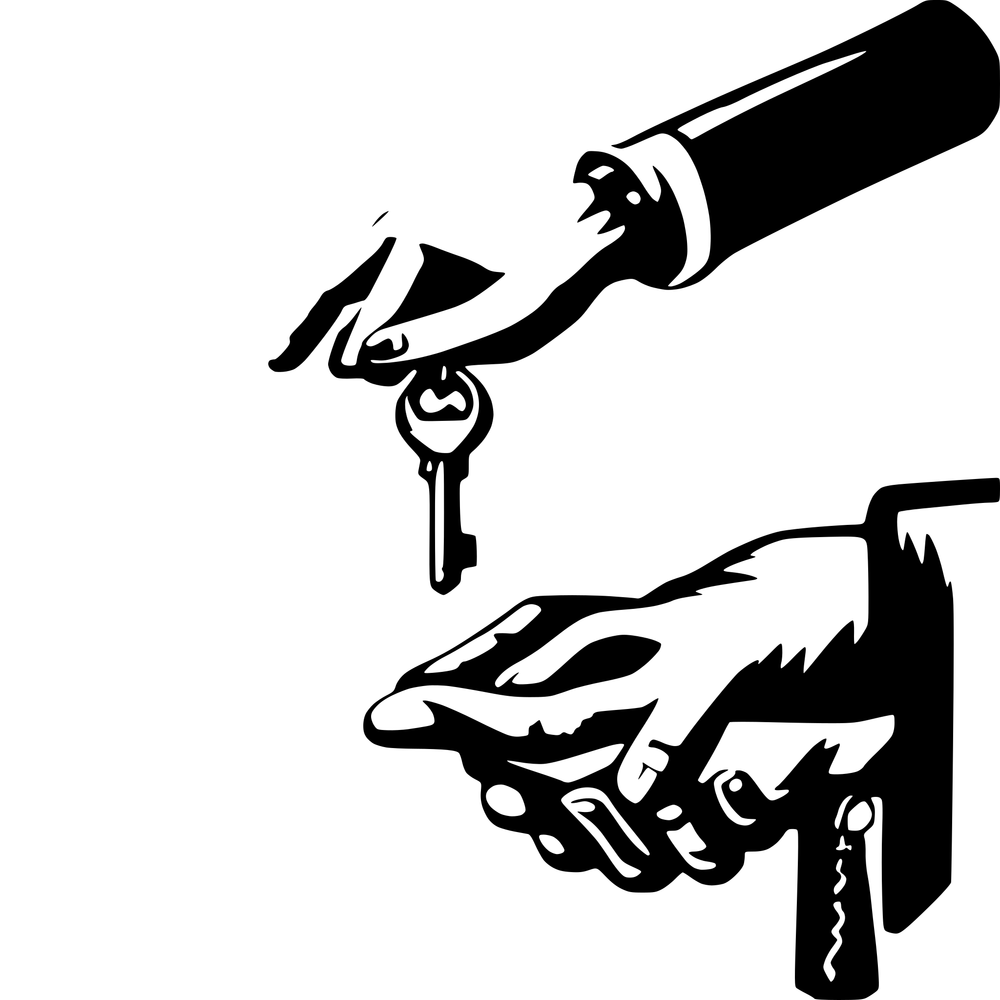 AI-generated SVG of a handing over a key