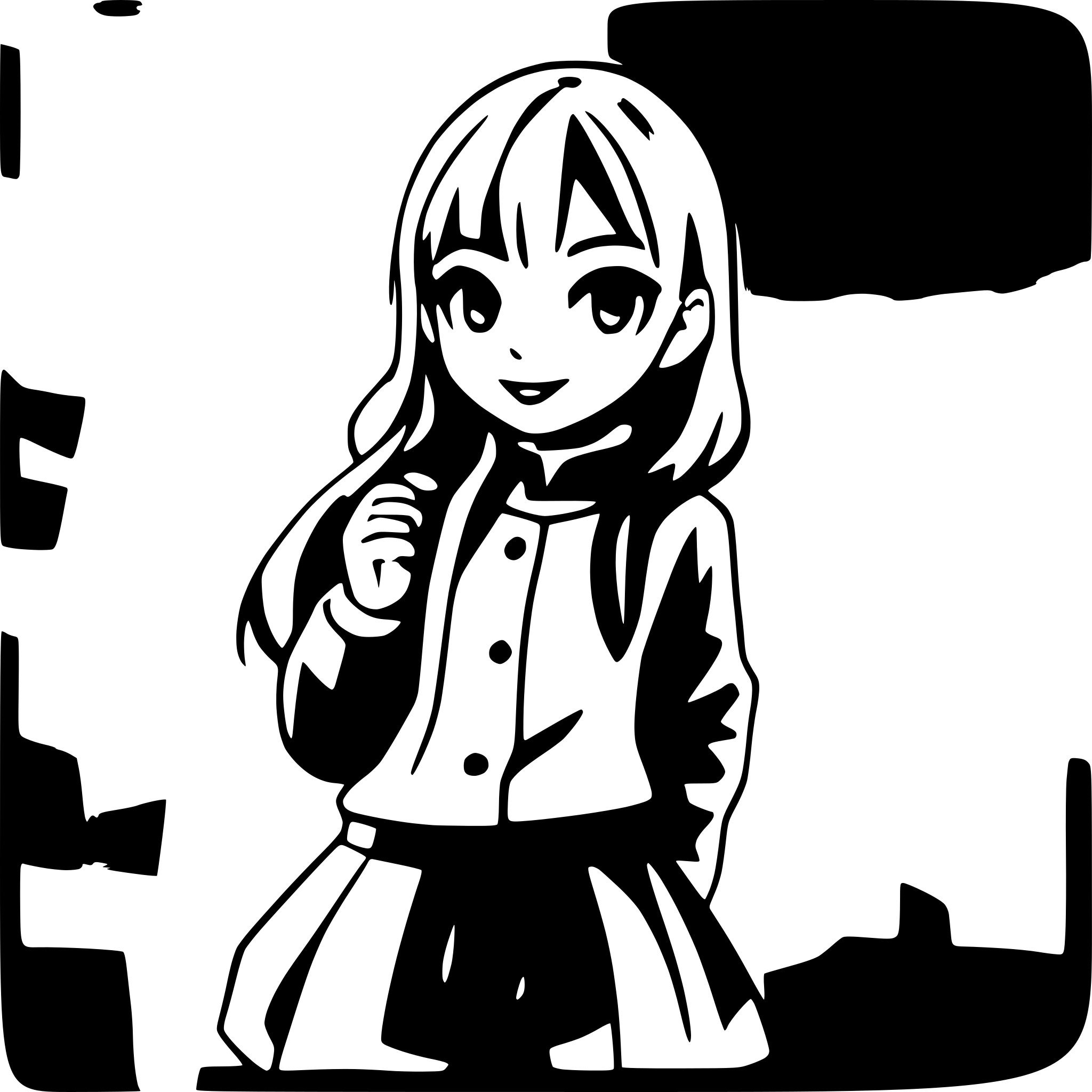 AI-generated SVG of 'anime girl print'
