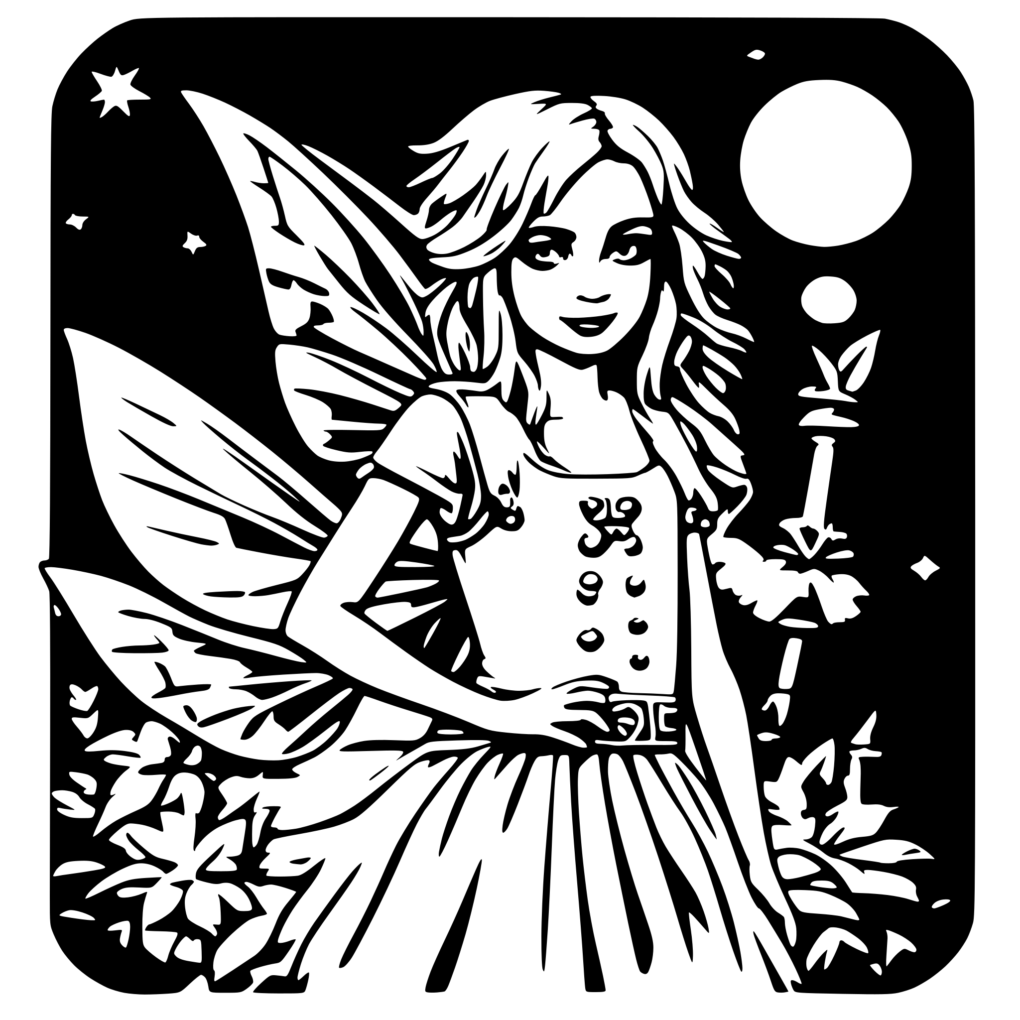 AI-generated SVG of 'solarpunk fairy'