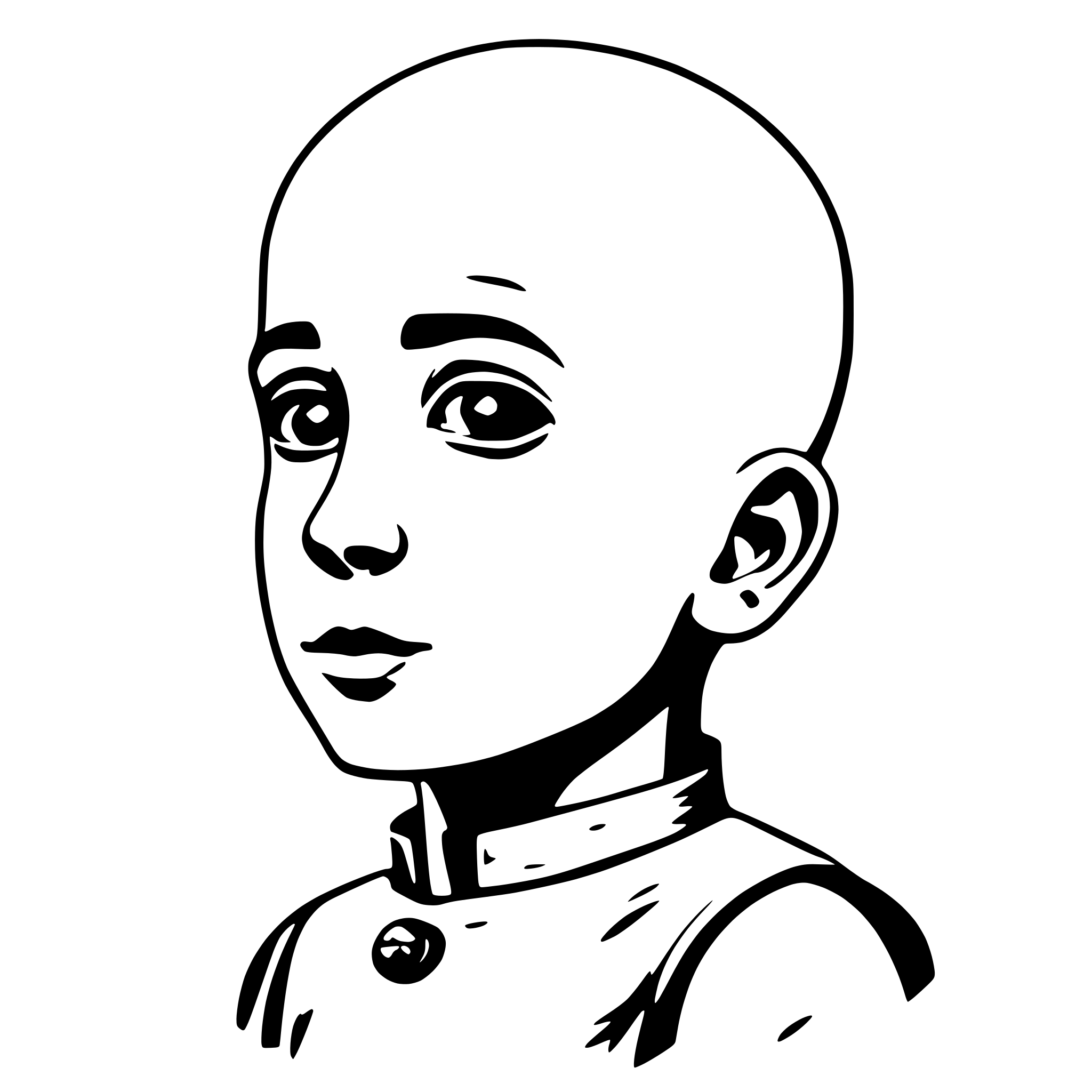 AI-generated SVG of 'bald boy'
