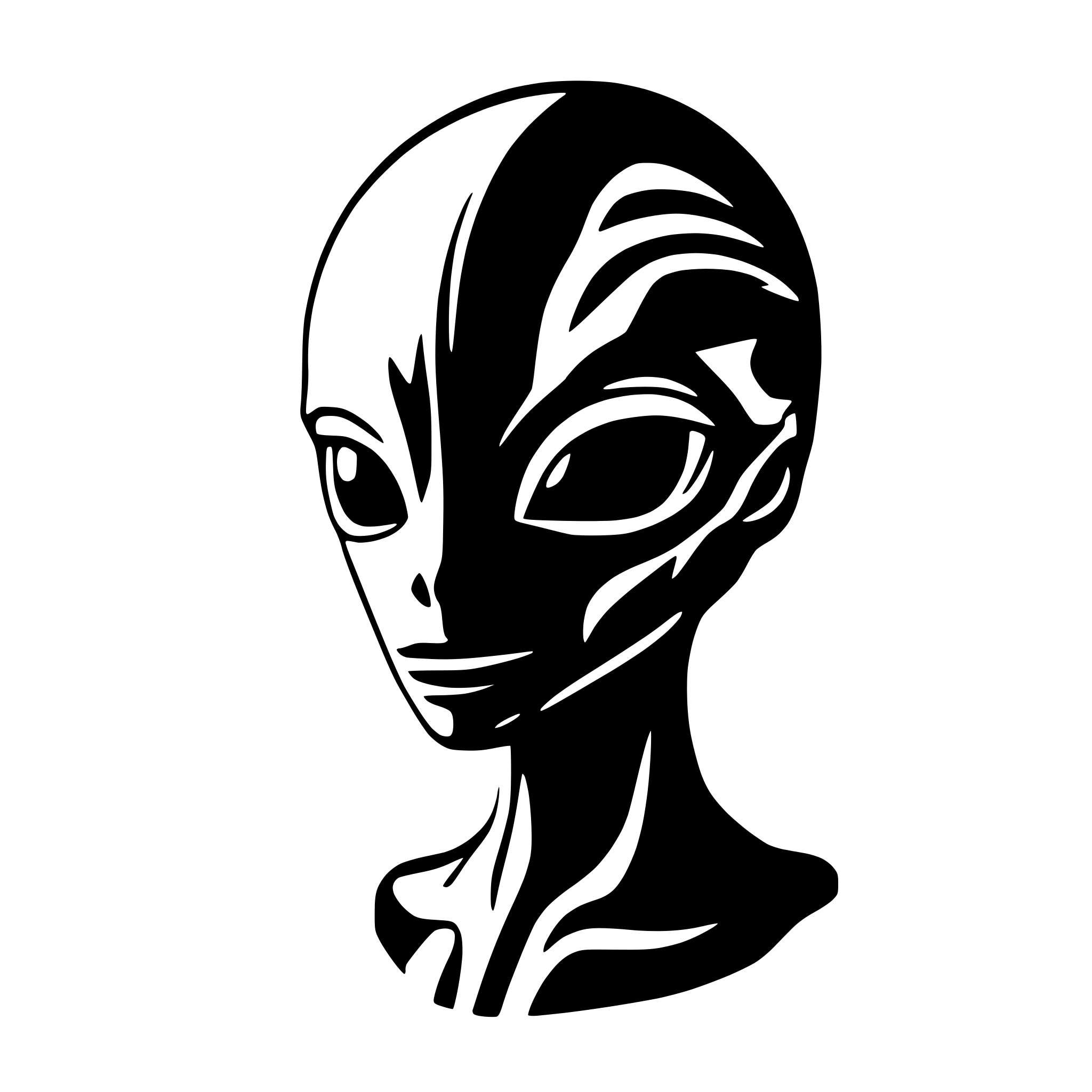 AI-generated SVG of 'alien head without body'