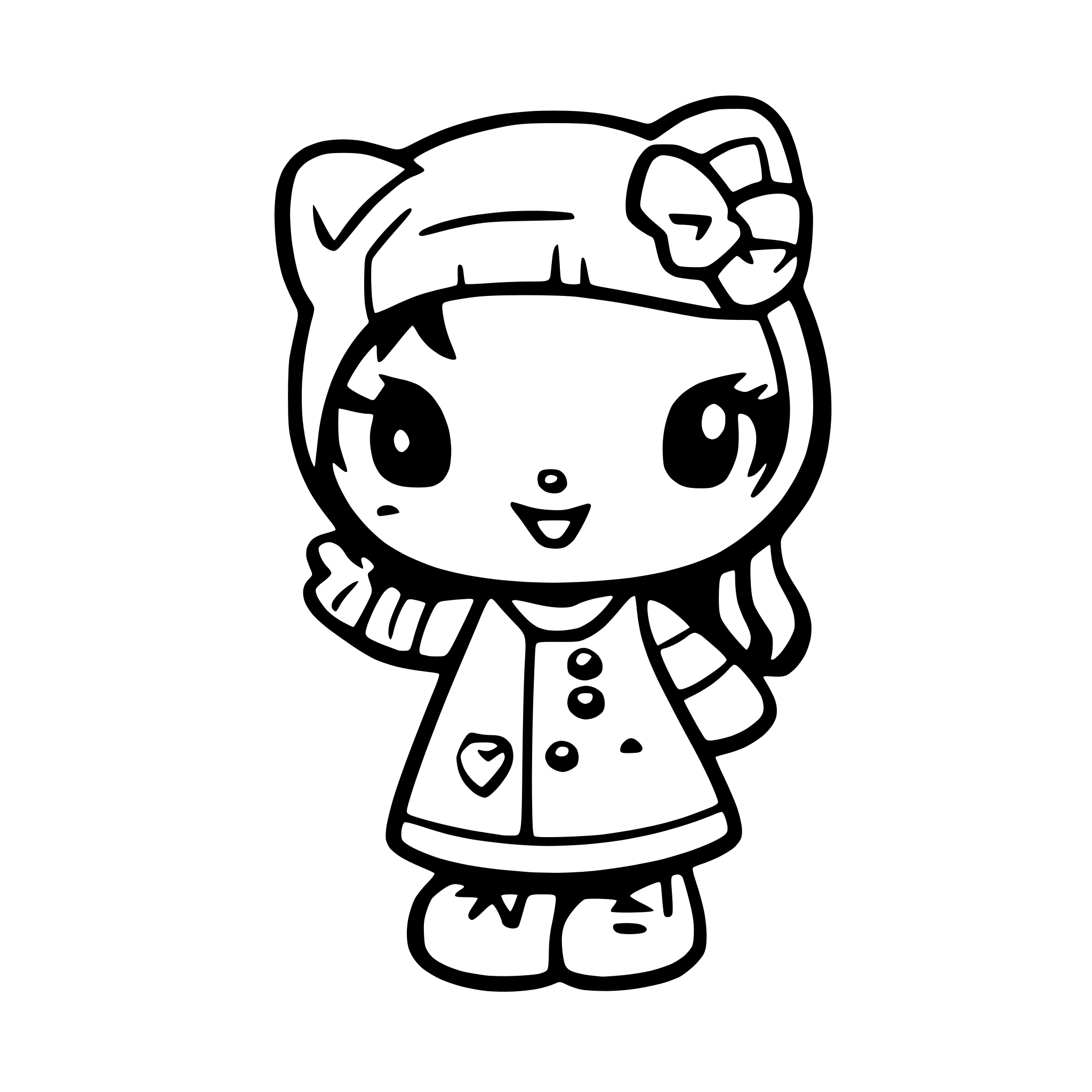 AI-generated SVG of a Mimmy white dans Hello Kitty