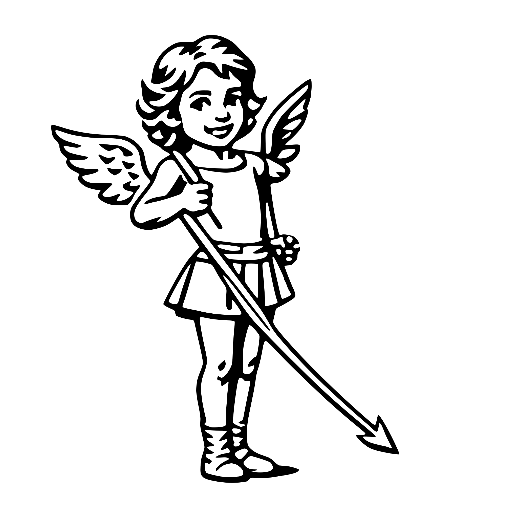 AI-generated SVG of a cupid with bow