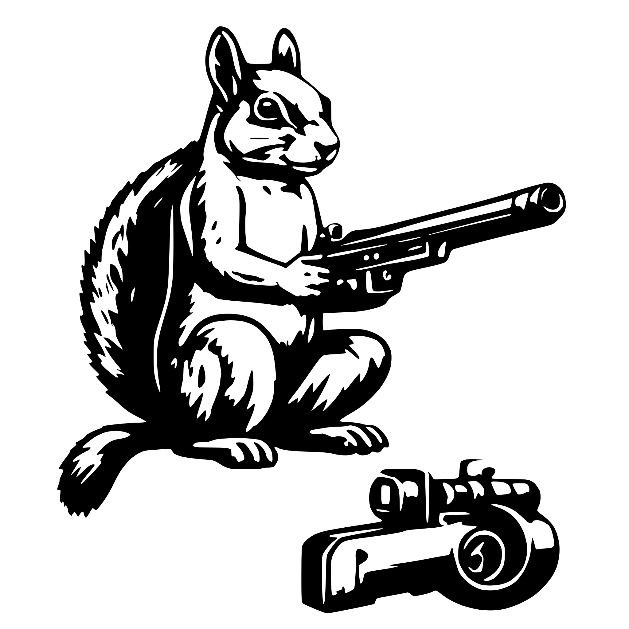 AI-generated SVG of a Squirrel with gun