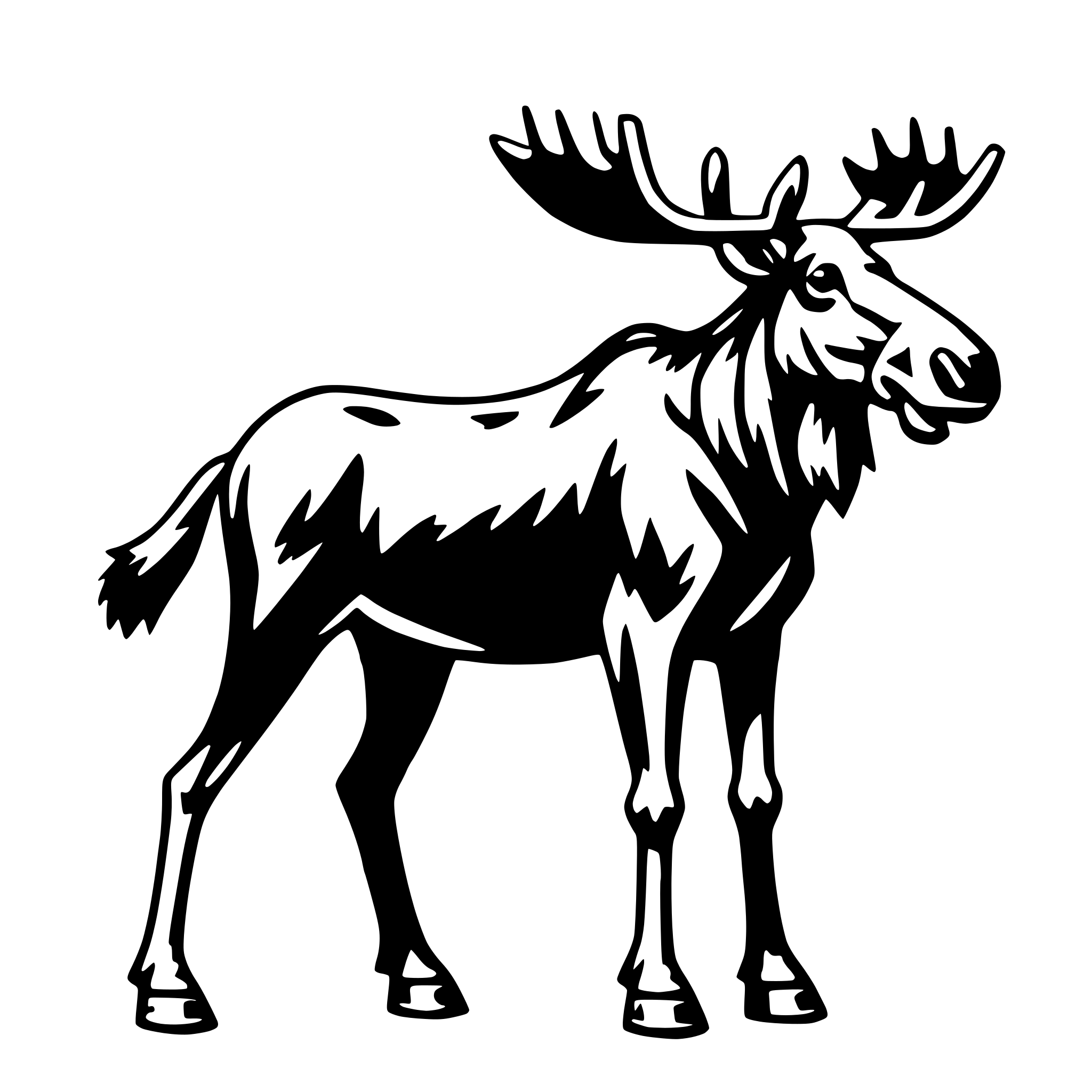 AI-generated SVG of 'moose with briefcase'