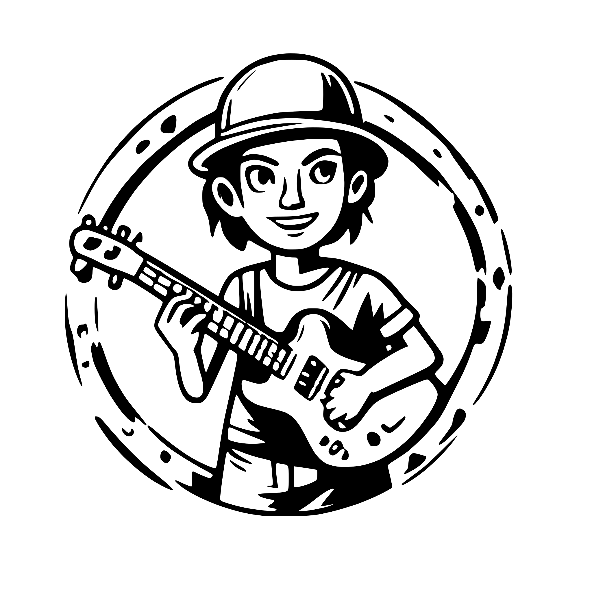 AI-generated SVG of a logo for band, need tô have guitar and a microfone, the text should be "Old Rock"