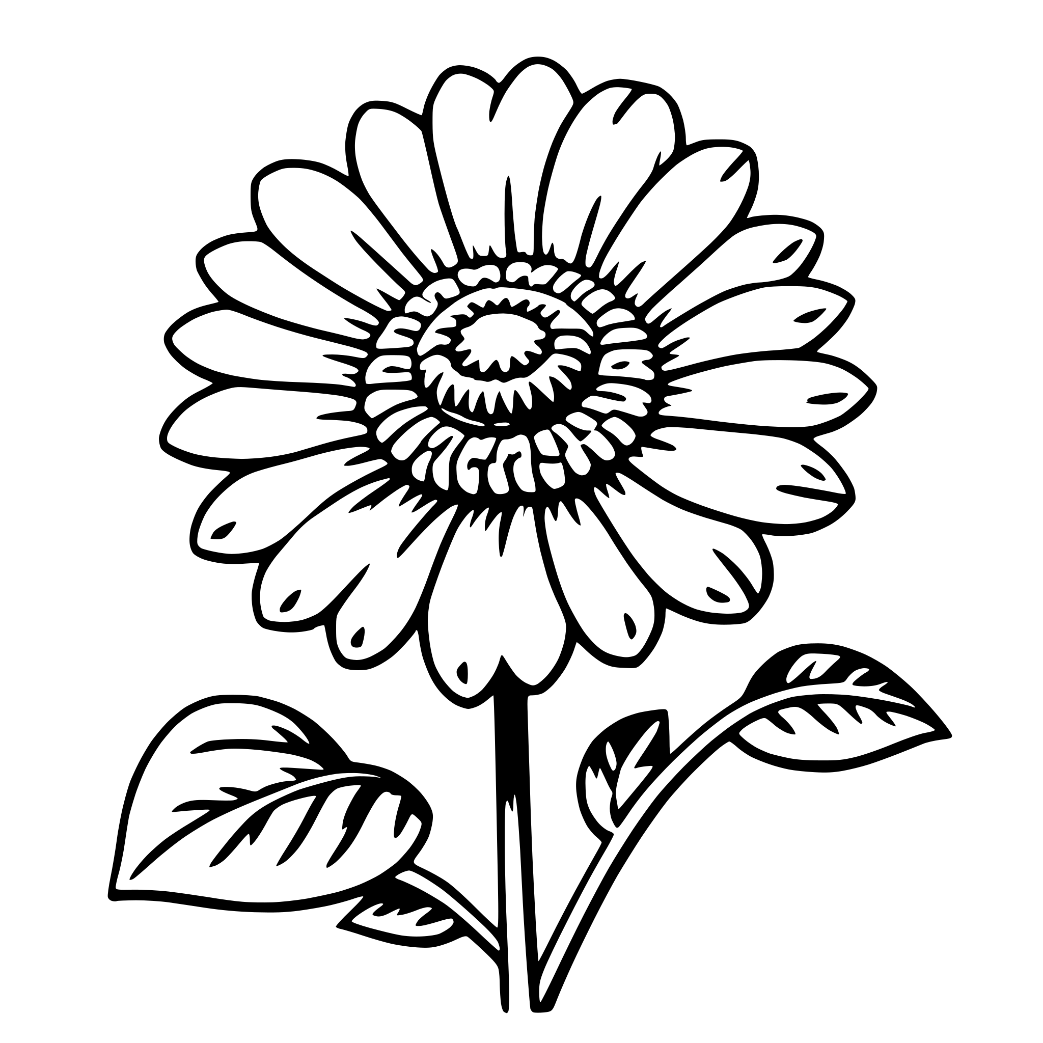 AI-generated SVG of a zinnia