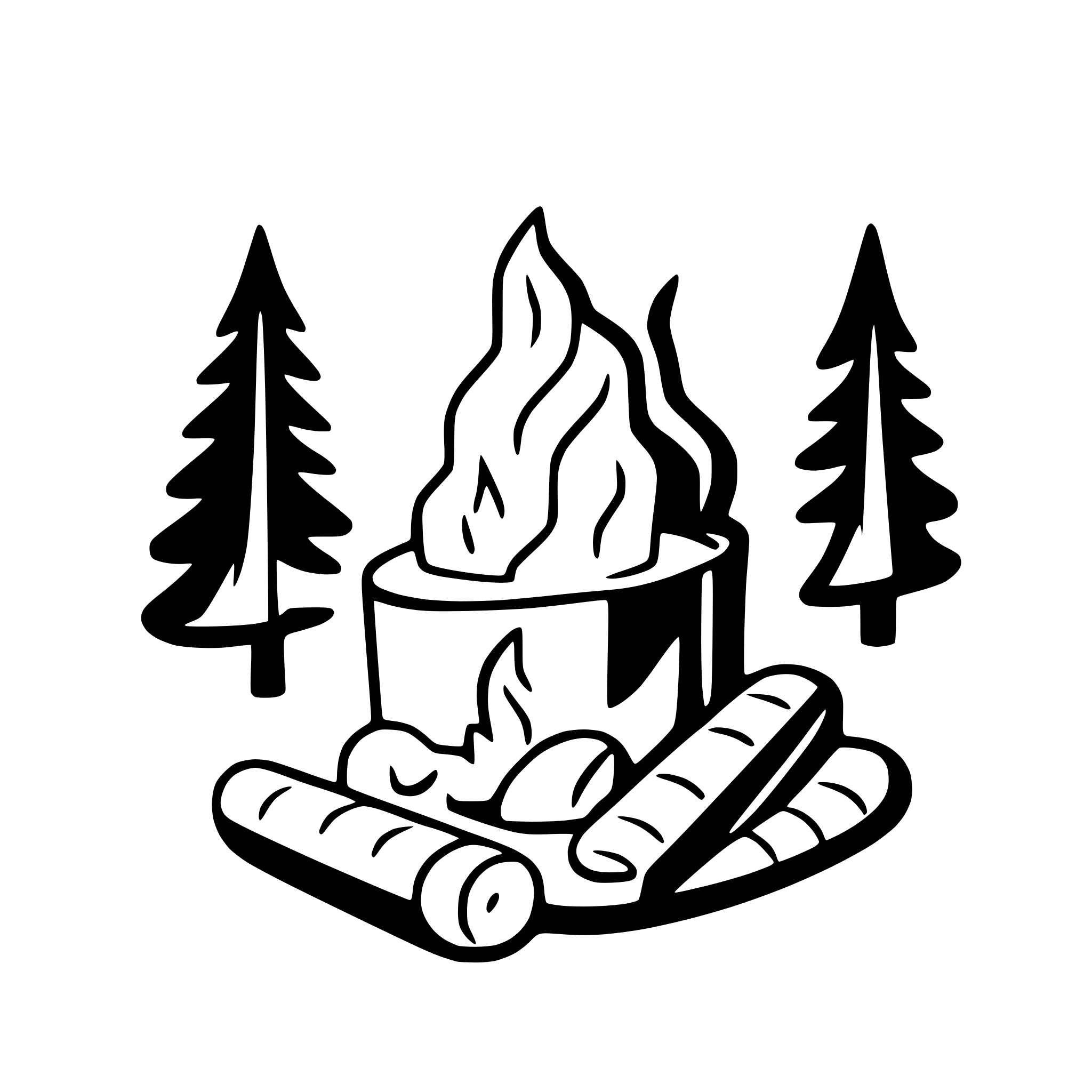 AI-generated SVG of 'campfire in forest clearing'