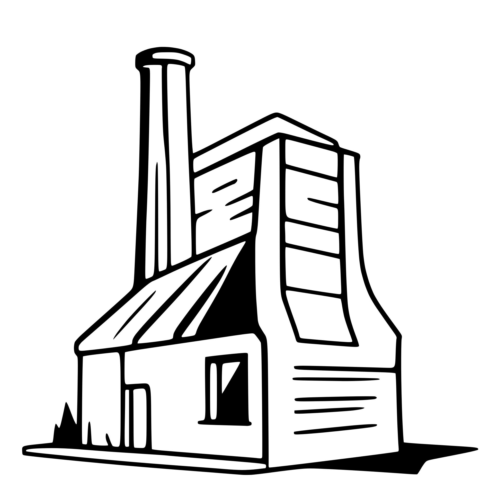AI-generated SVG of 'factory slant roof chimney'