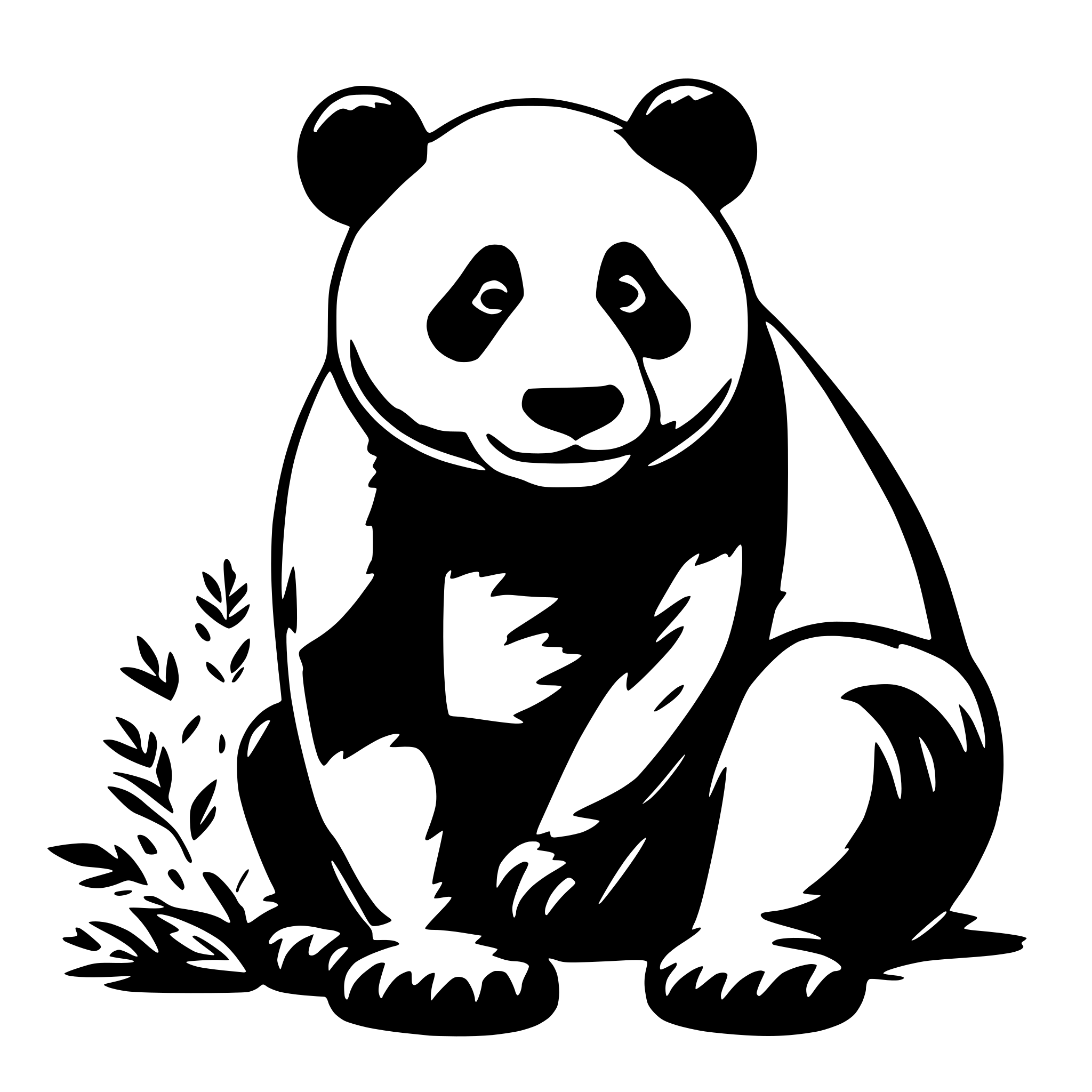 AI-generated SVG of 'panda with contious lines'