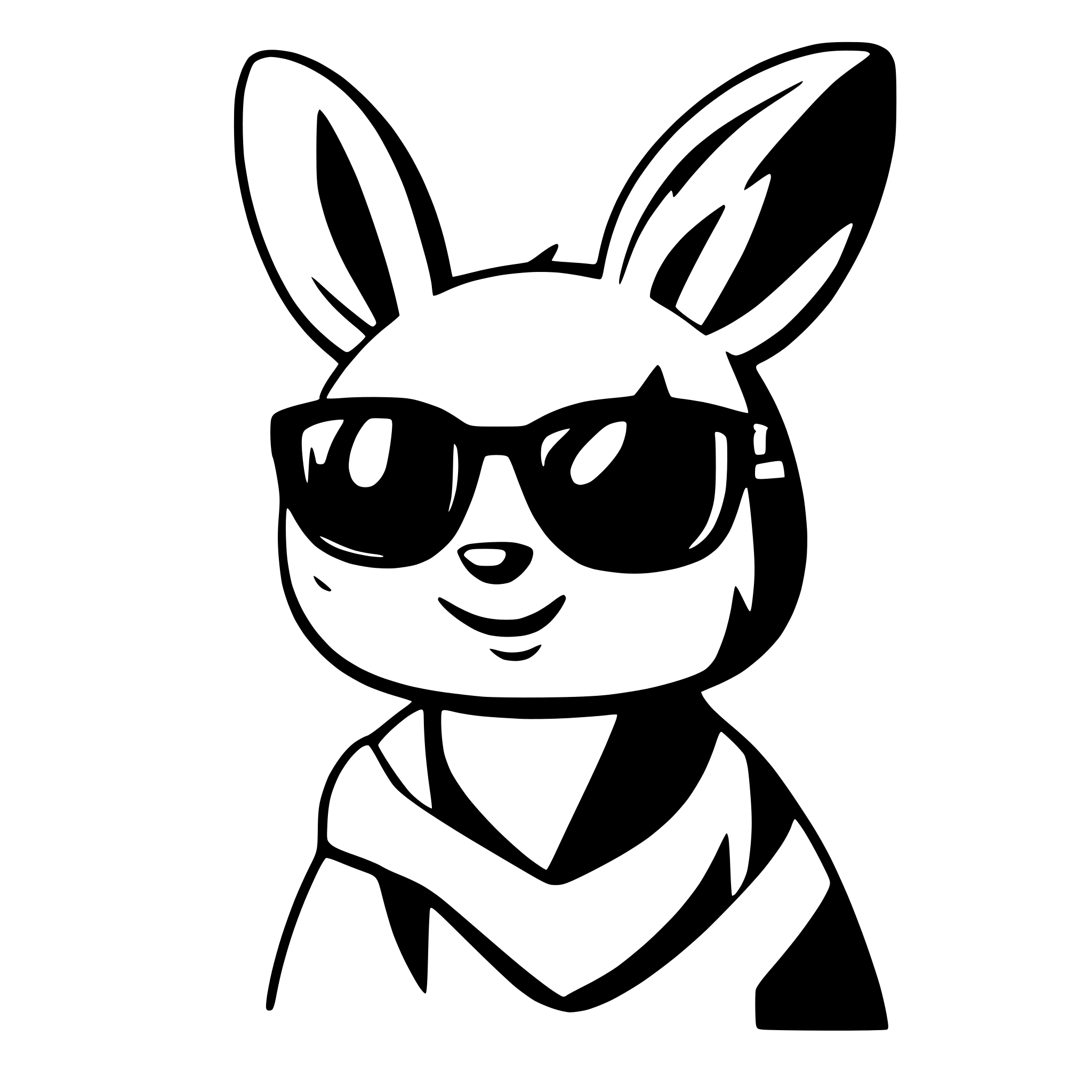 AI-generated SVG of 'waiting bunny with sunglasses'