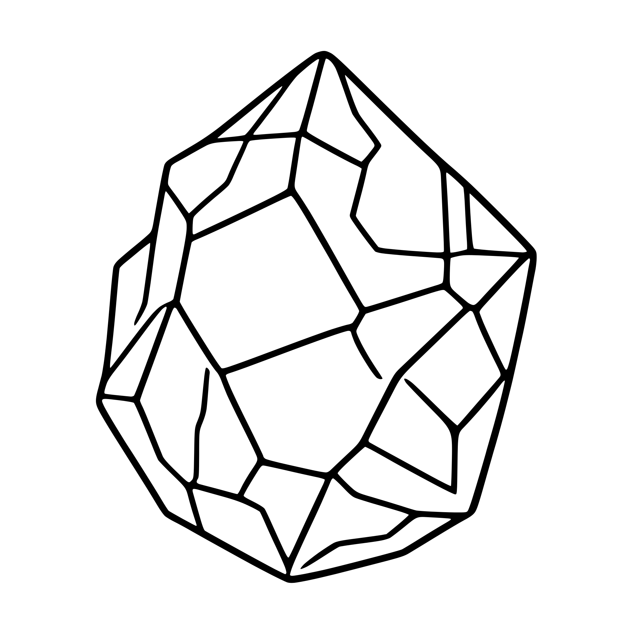 AI-generated SVG of 'crystal cluster with sparkles'