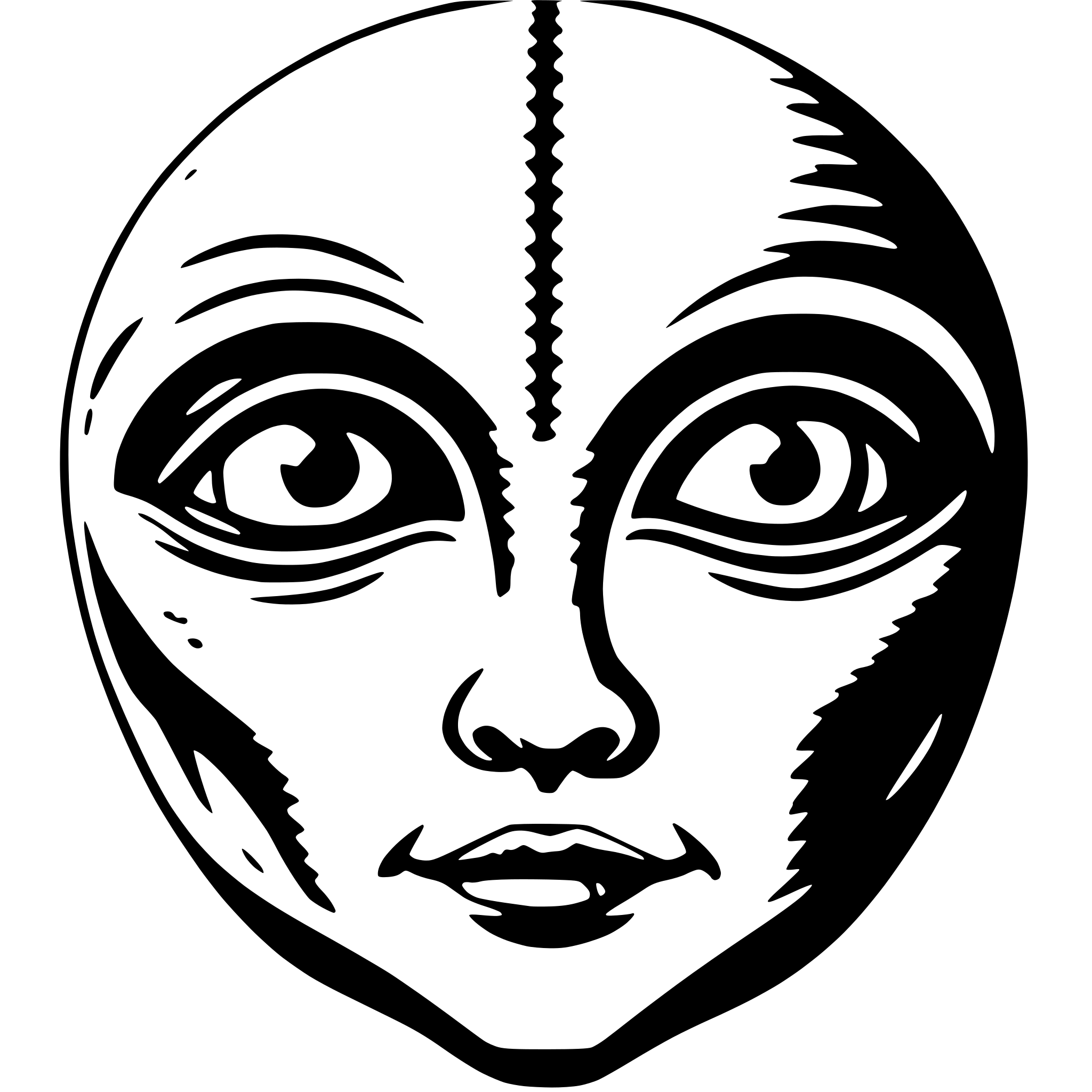 AI-generated SVG of 'alien only face'