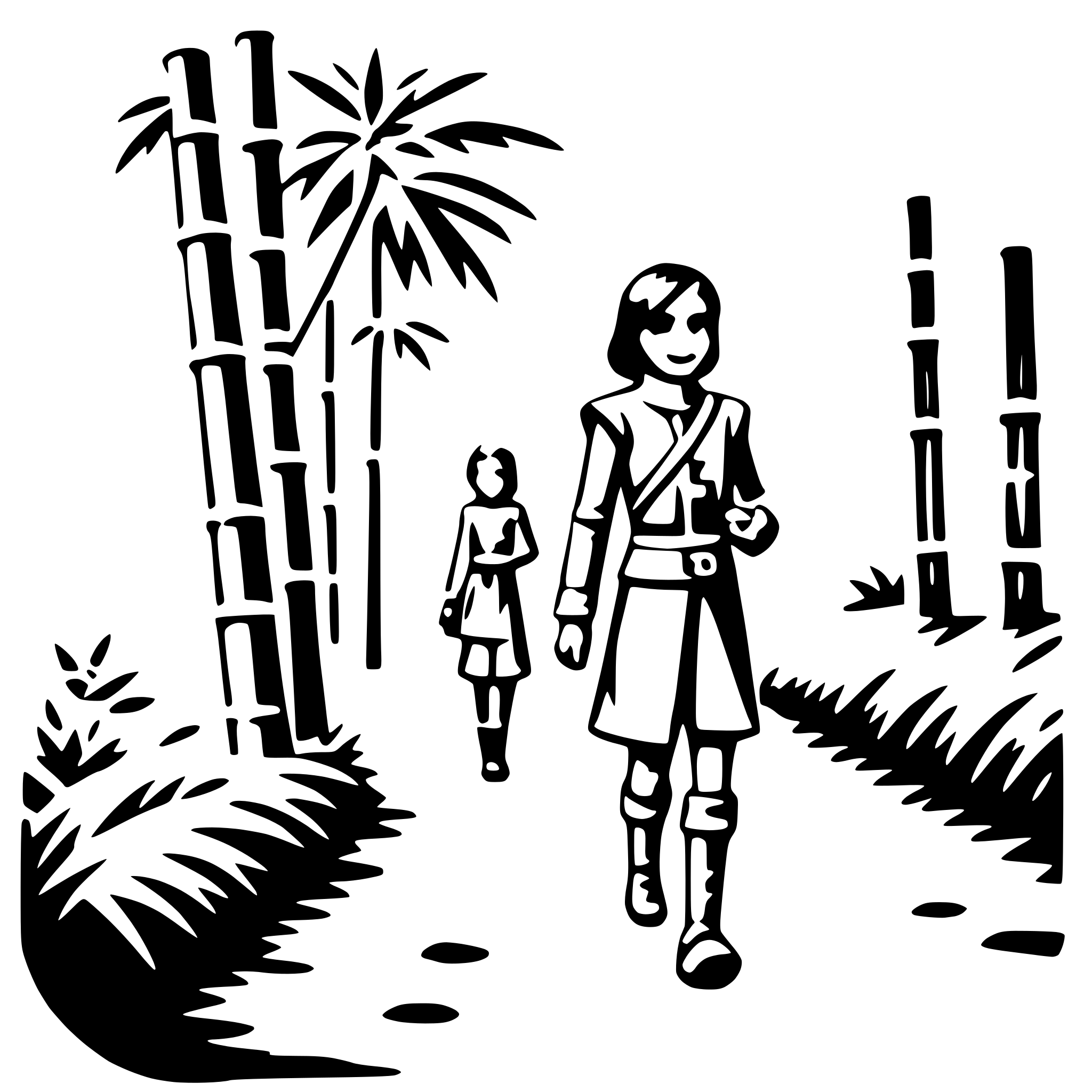 AI-generated SVG of 'exploring bamboo forest'