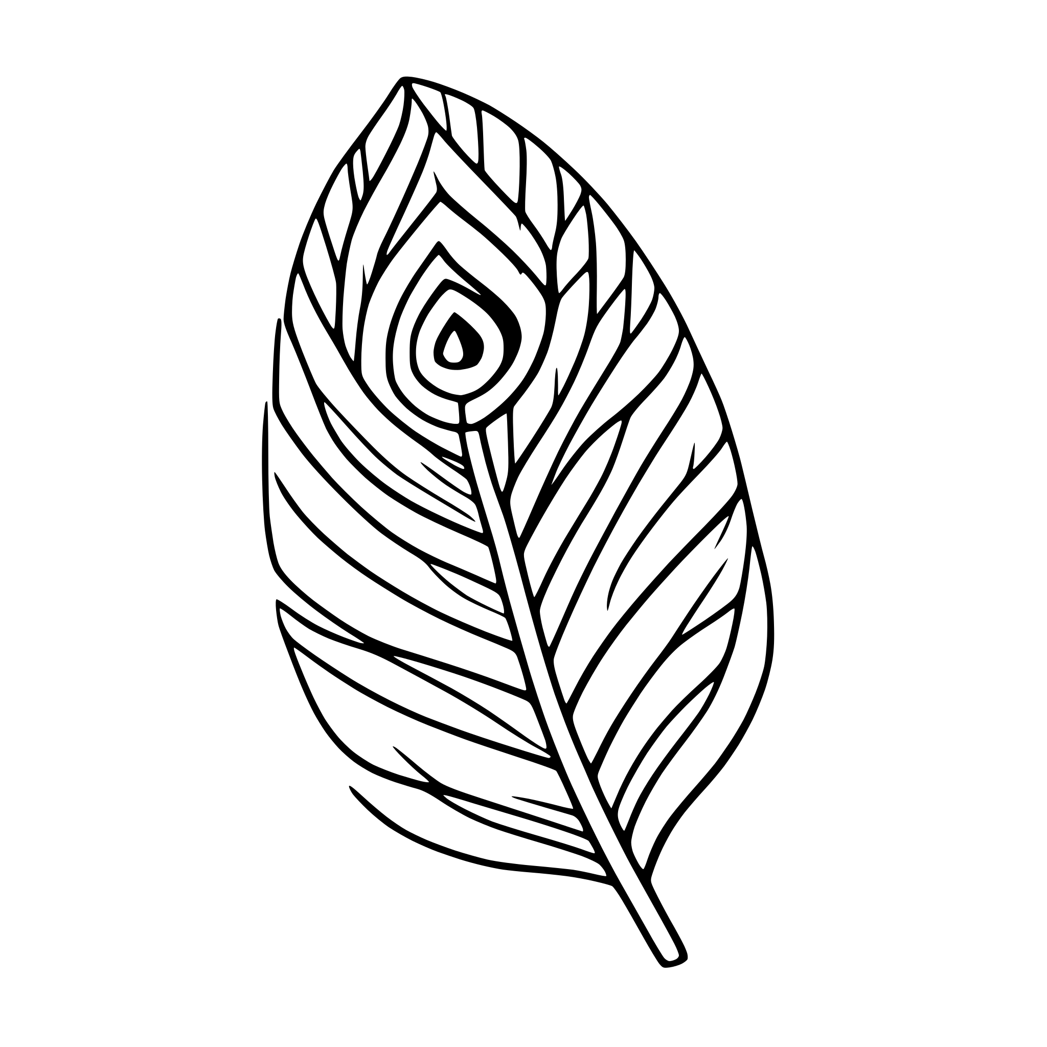 AI-generated SVG of 'peacock feather with patterns'