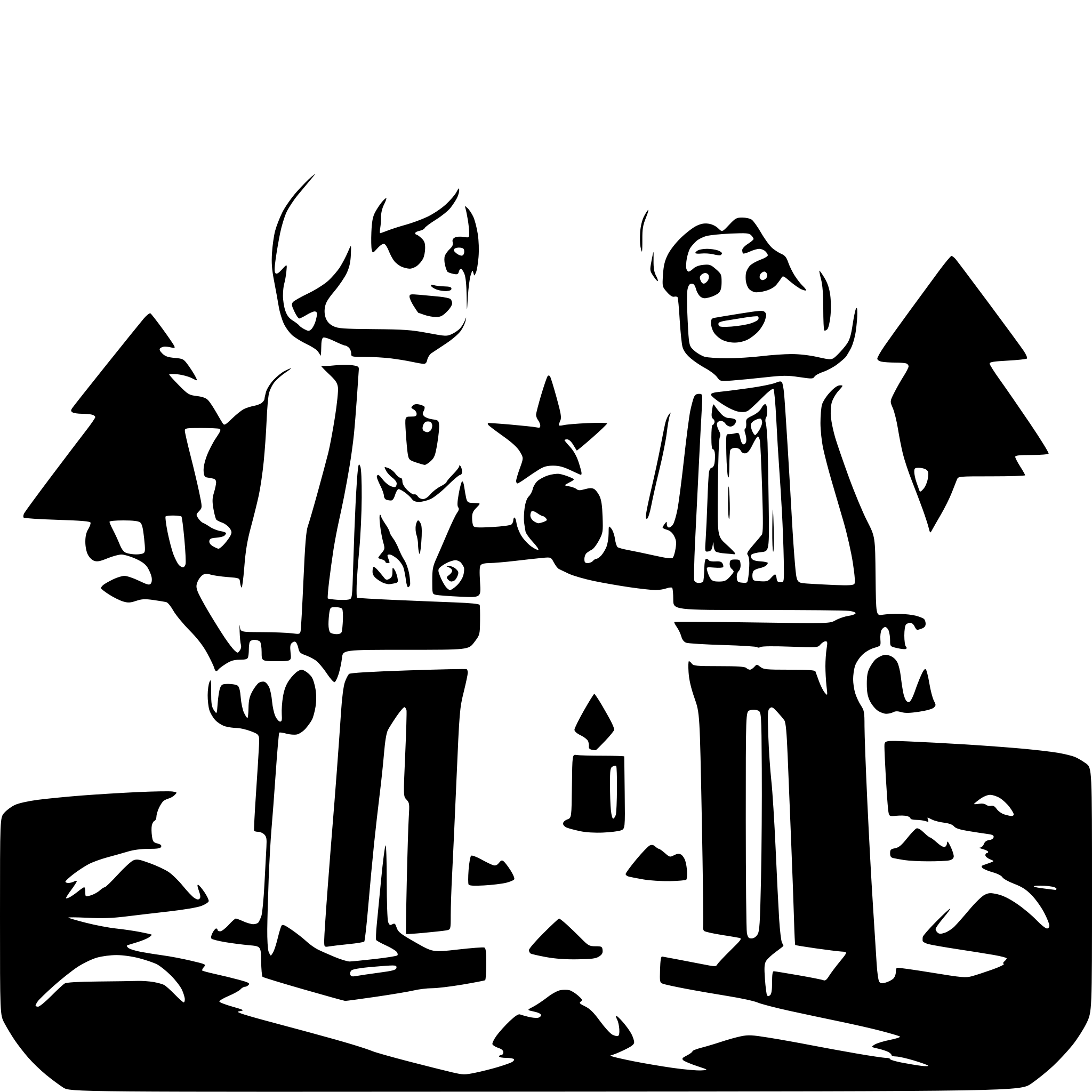 AI-generated SVG of a Two Lego figures hand in hand looking at stars AI-generated SVG of a Two Lego figures hand in hand looking at stars