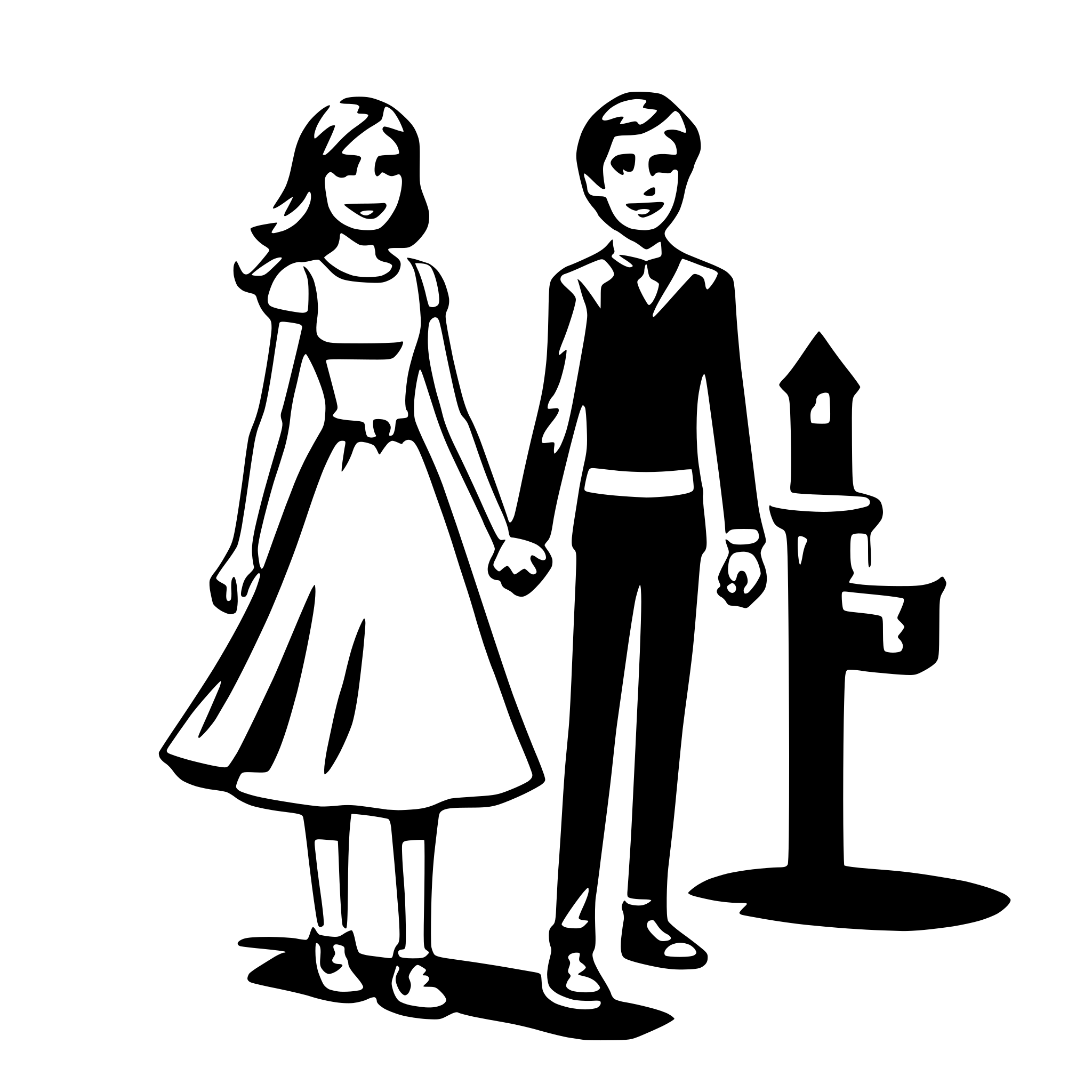 AI-generated SVG of a couple holding hands