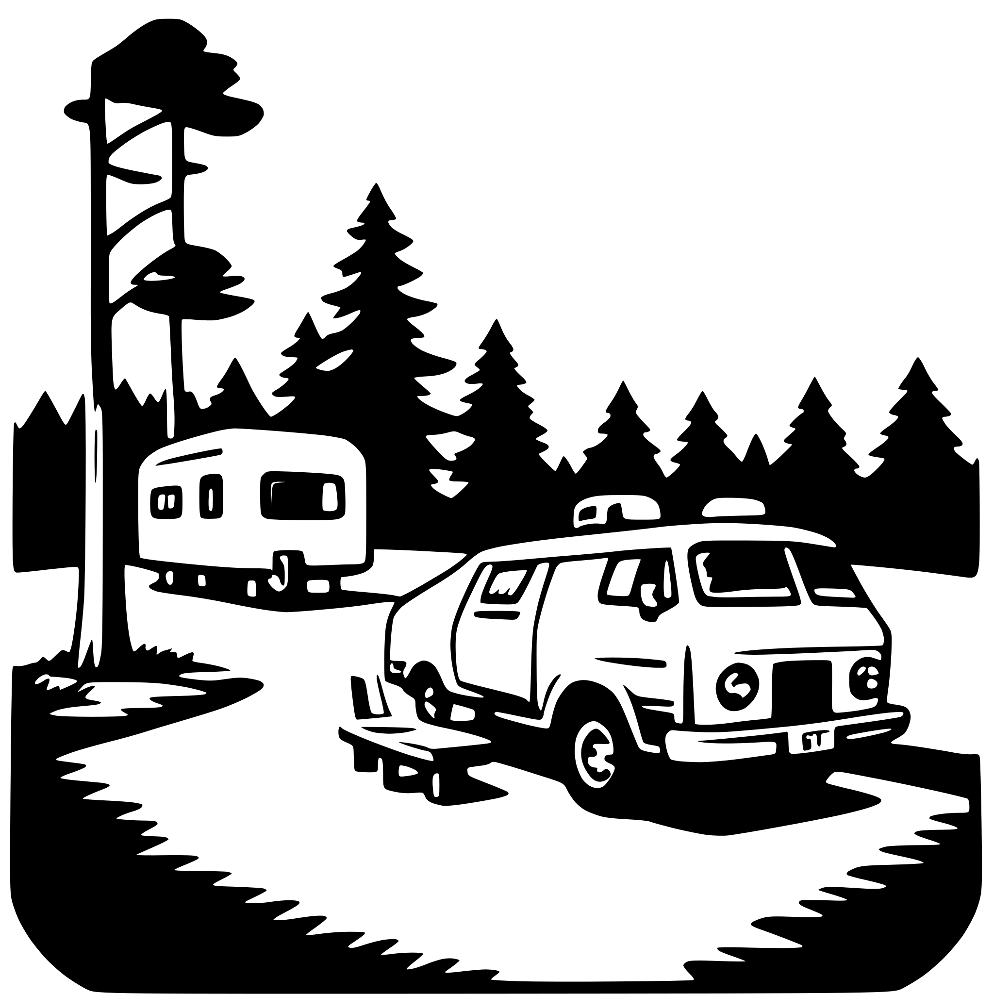 AI-generated SVG of a campground