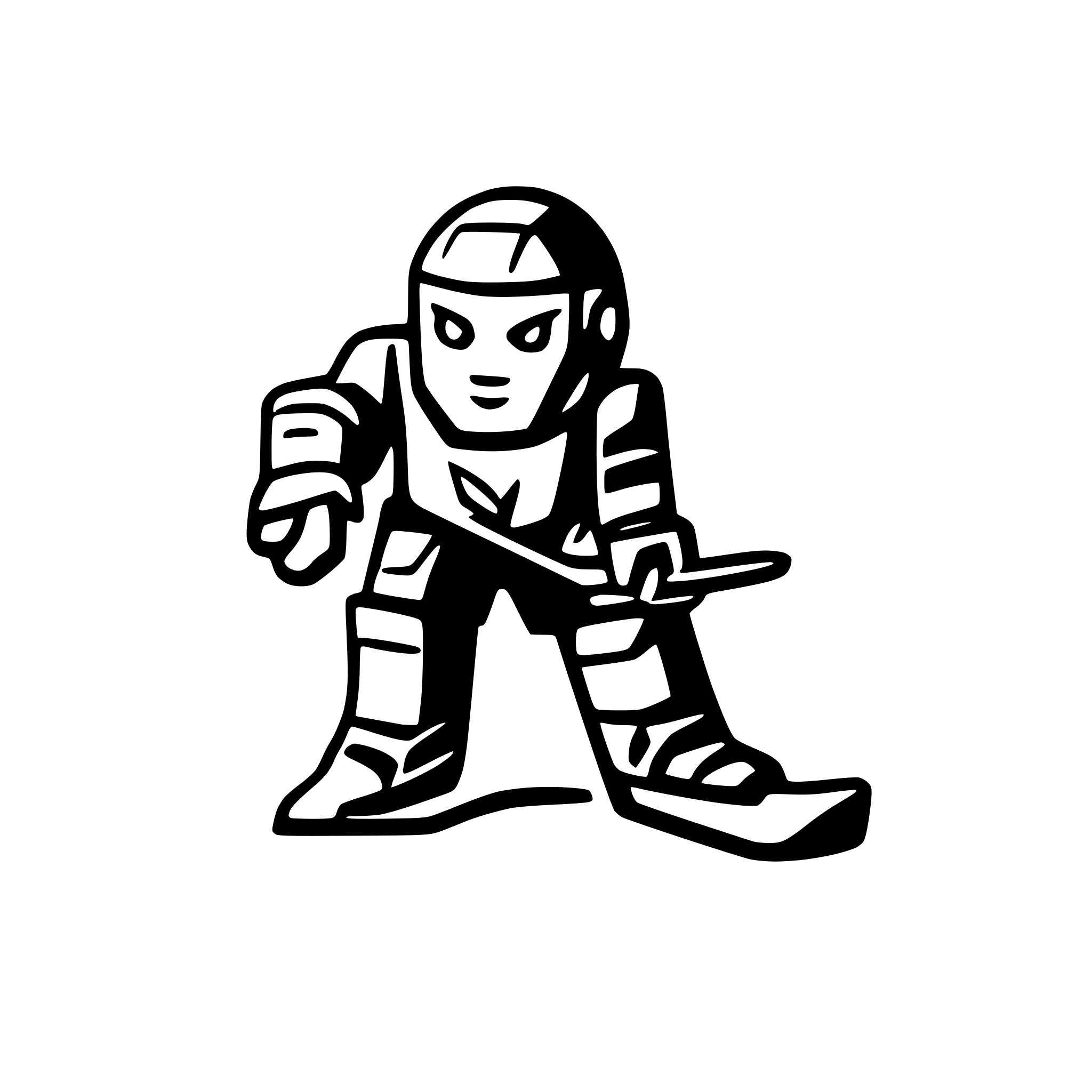 AI-generated SVG of 'robot playing ice hockey goalie'