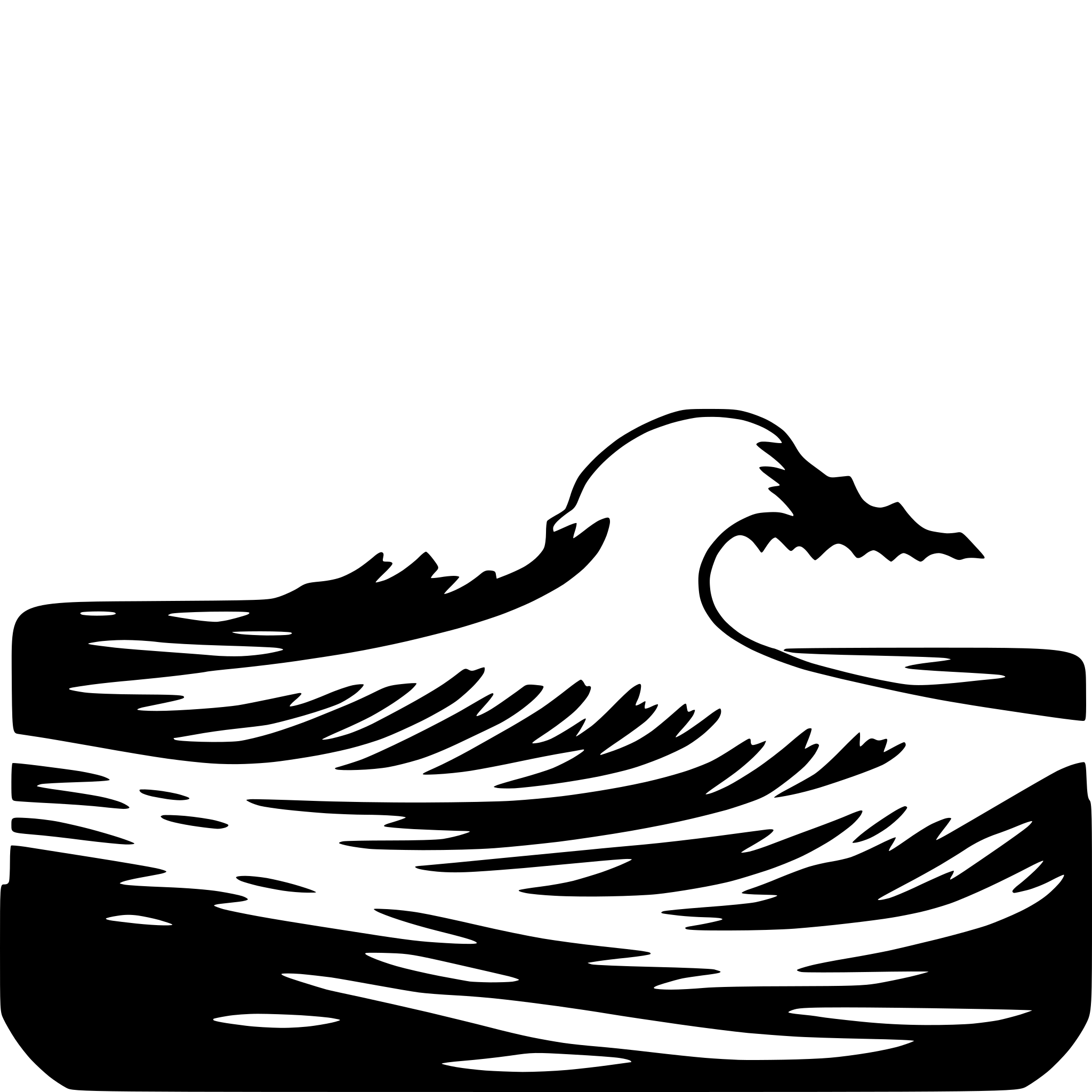 The SVG depicts a stylized black and white illustration of a wave. The wave is depicted with a curved crest and a smooth, flowing base, suggesting motion and the dynamic nature of water. The wave is set against a plain background, which contrasts with the darker color of the wave, emphasizing its form and shape. There is no interaction between objects as the SVG is a single, self-contained graphic. 