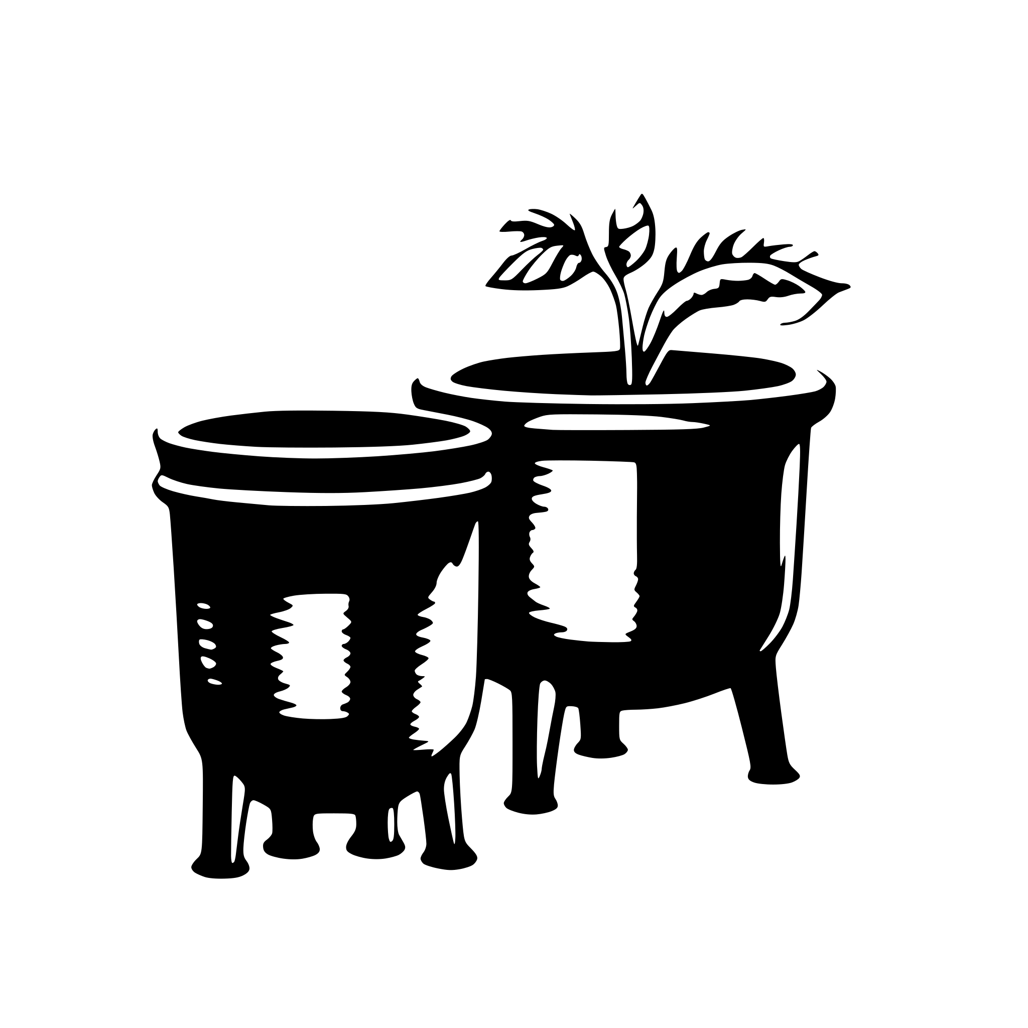 AI-generated SVG of a cast iron three leg pot