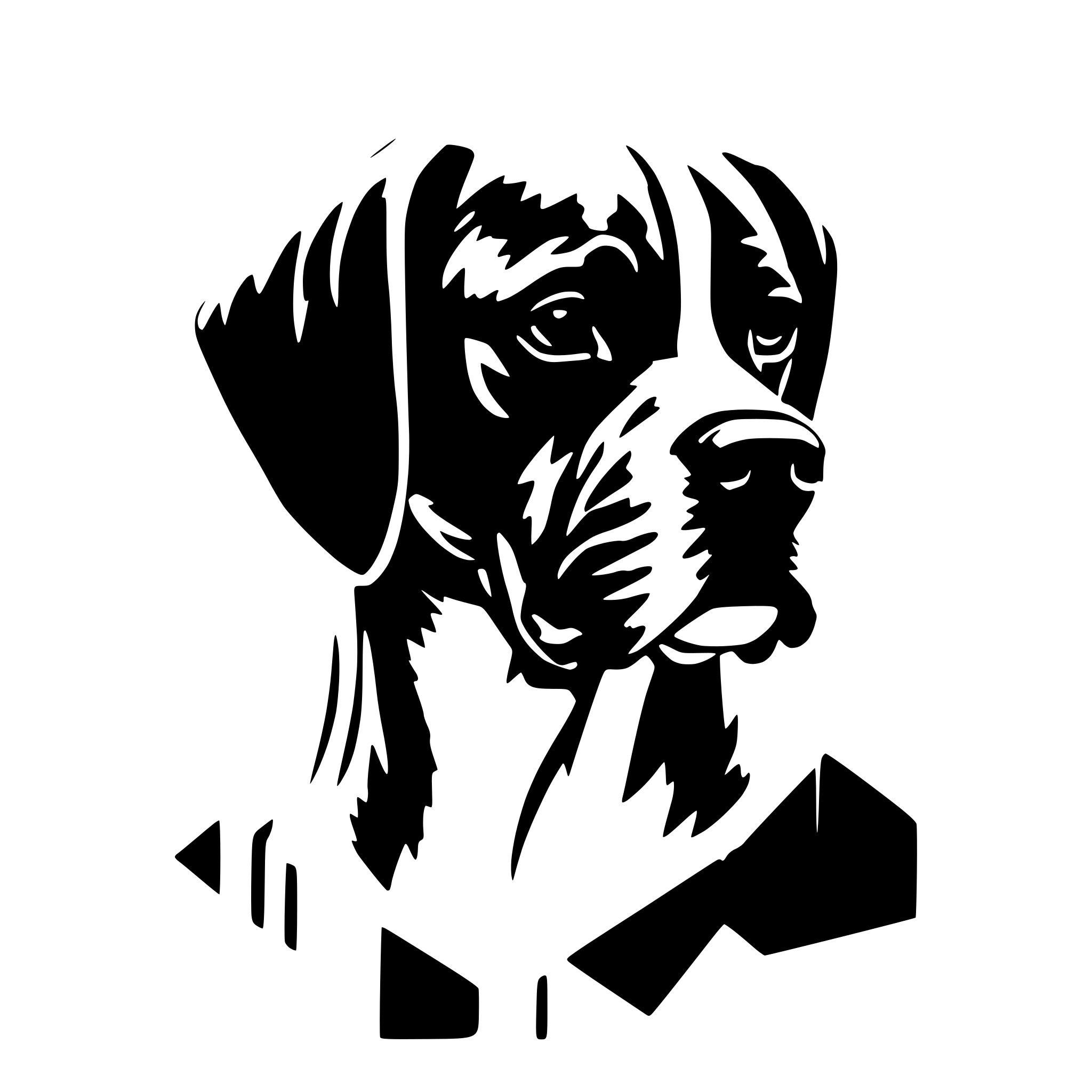 AI-generated SVG of a boxer dog geometry lines connection
