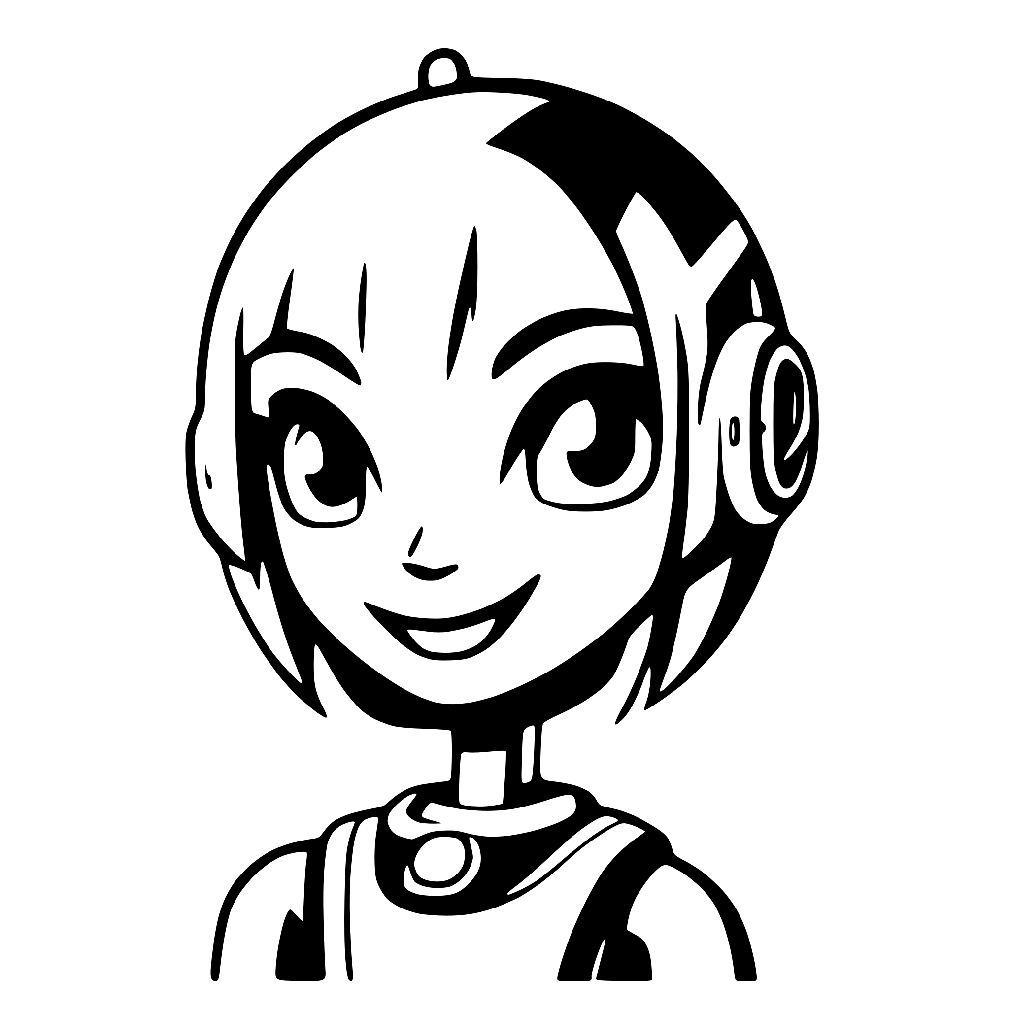 AI-generated SVG of 'AI Robot Girl Smiling'