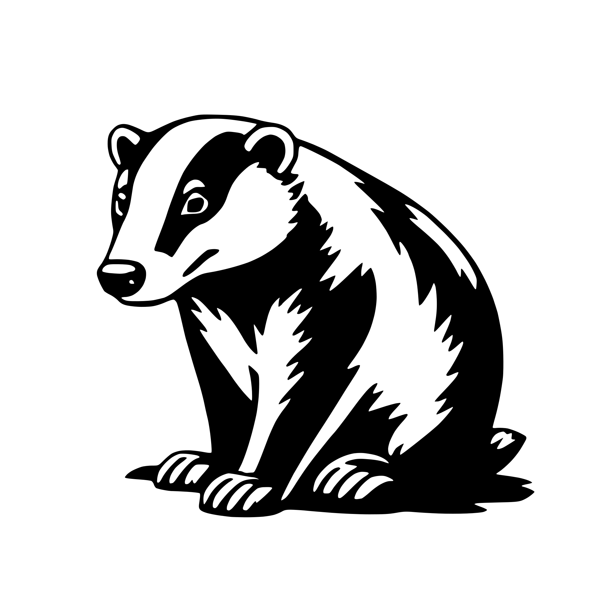 AI-generated SVG of a badger