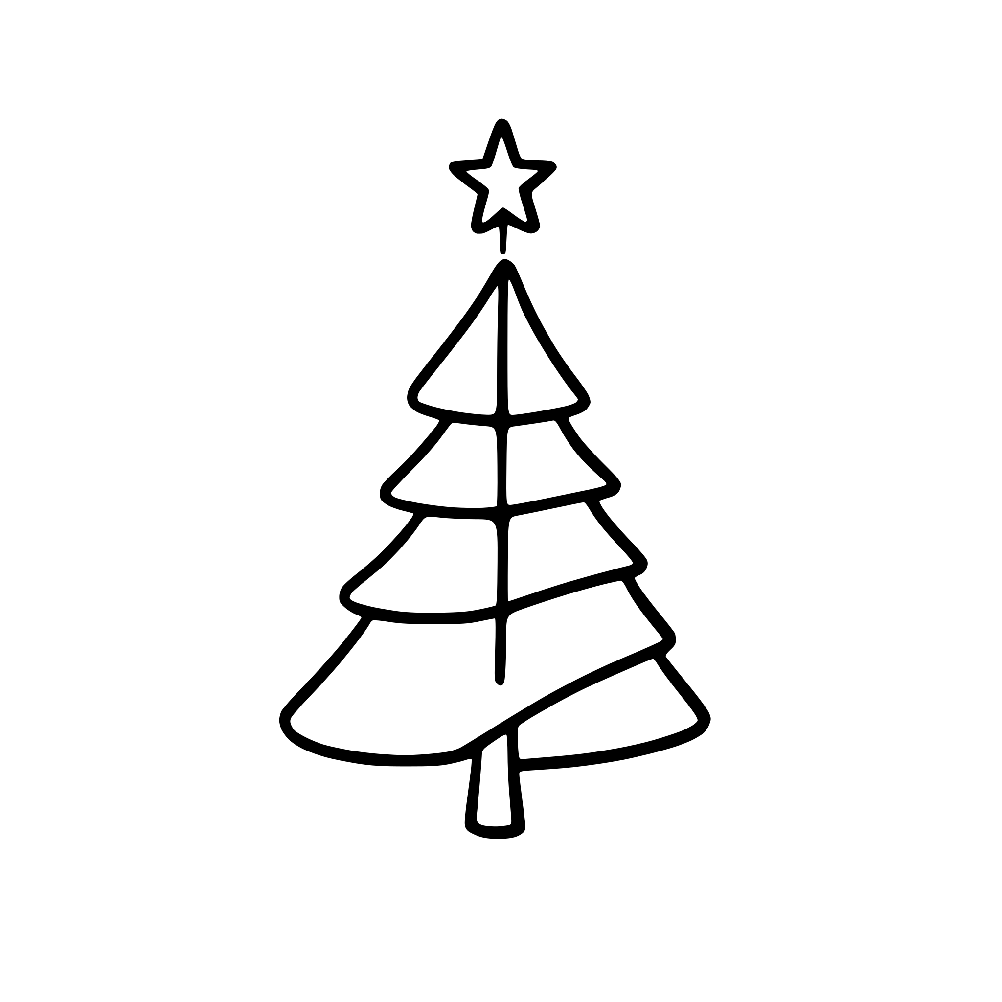 AI-generated SVG of a simple outline doodle christmas tree