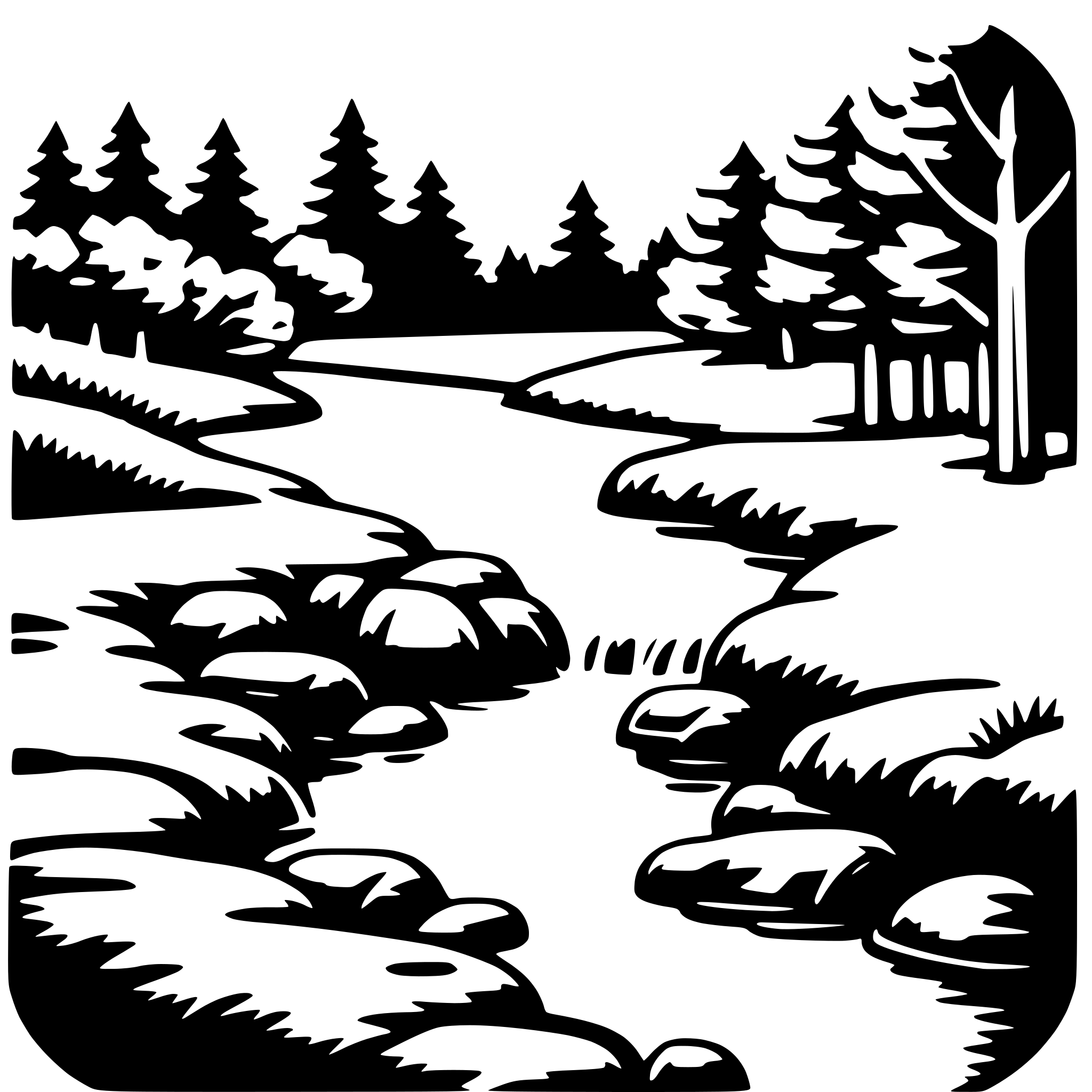 AI-generated SVG of 'woodland stream'