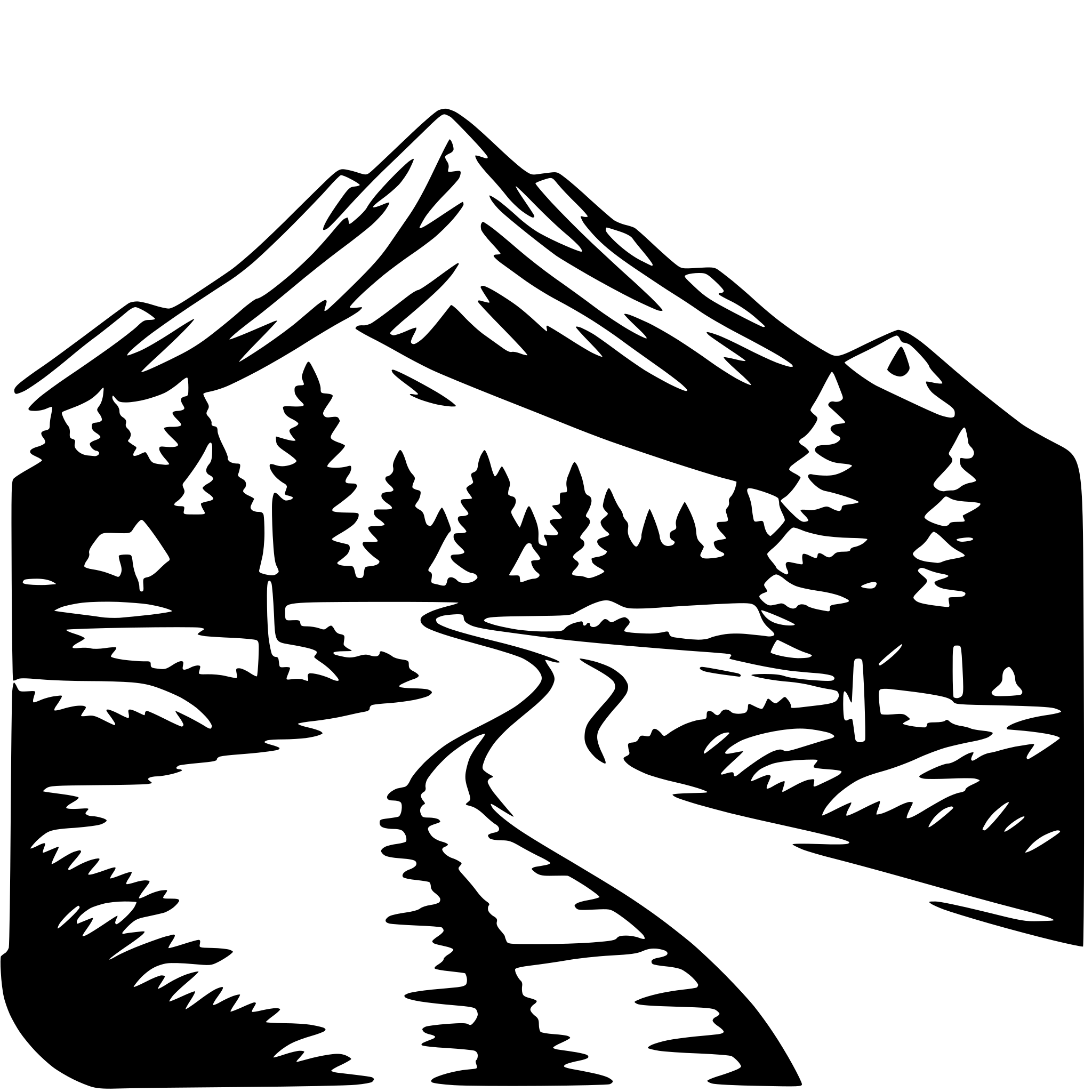 AI-generated SVG of a mountain journey