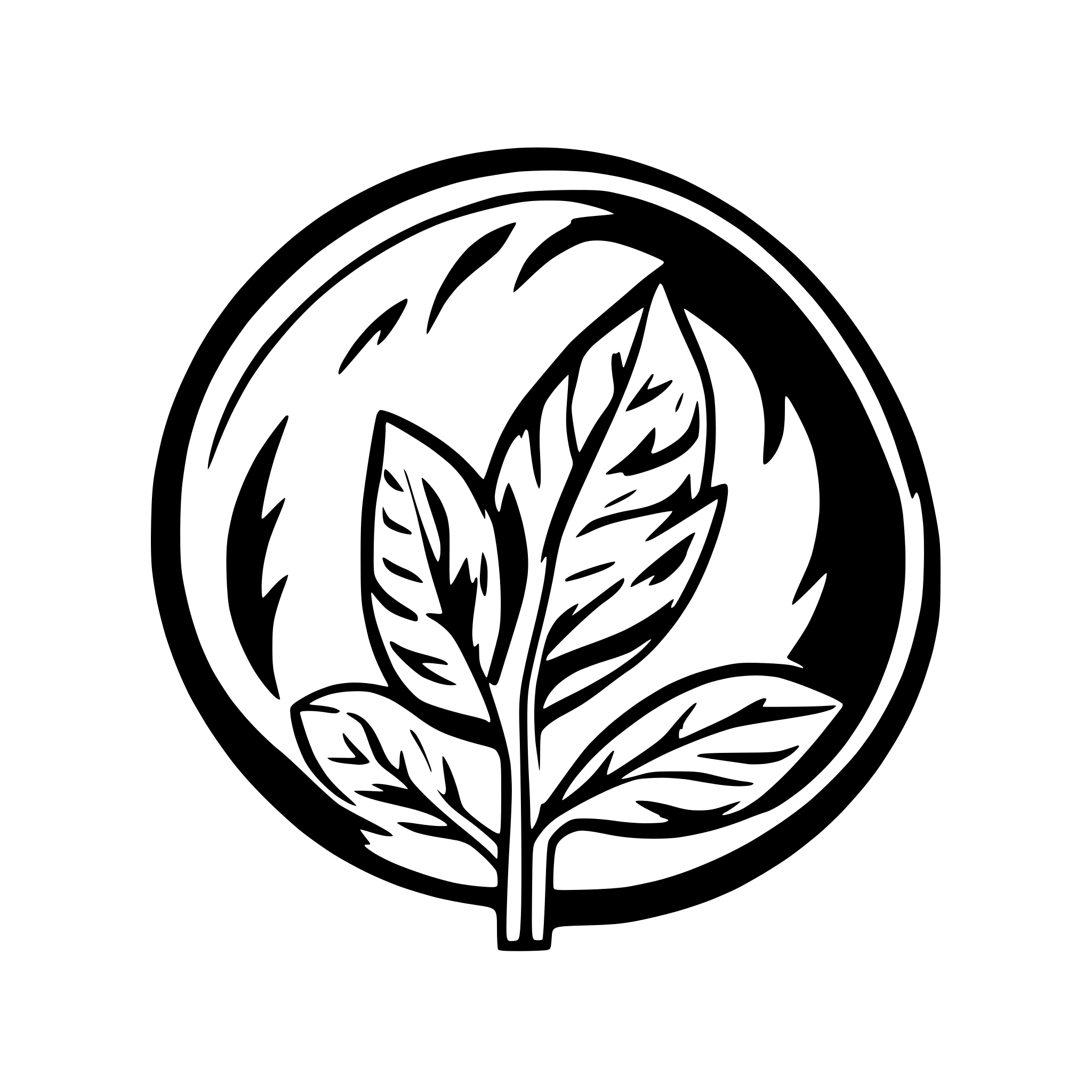 AI-generated SVG of a leaves drawn inside a mountain