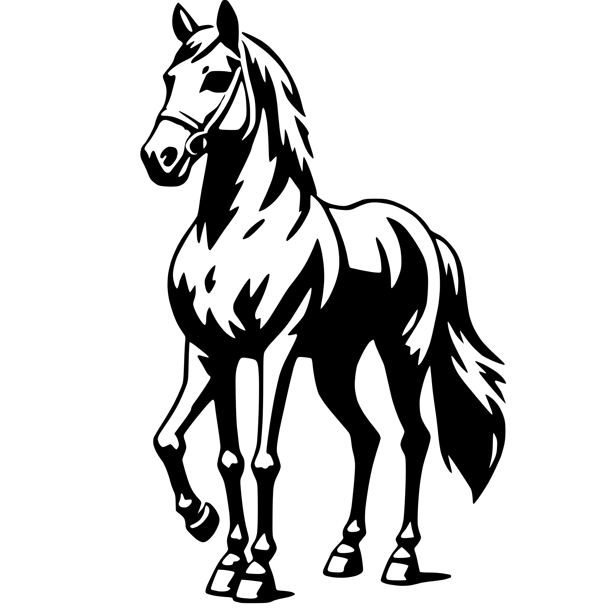 AI-generated SVG of 'horse in tuxedo'