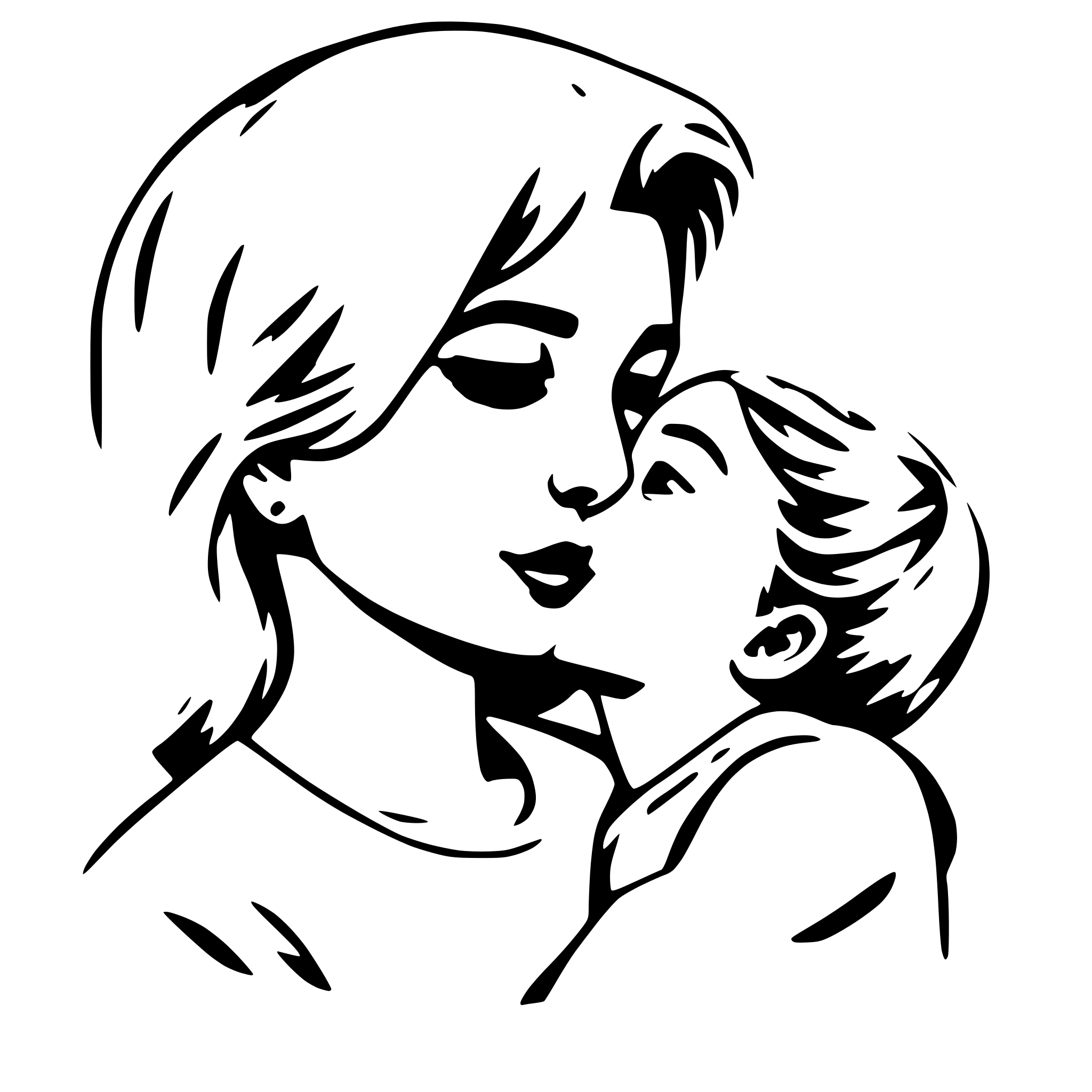 AI-generated SVG of a mother kiss her daughter