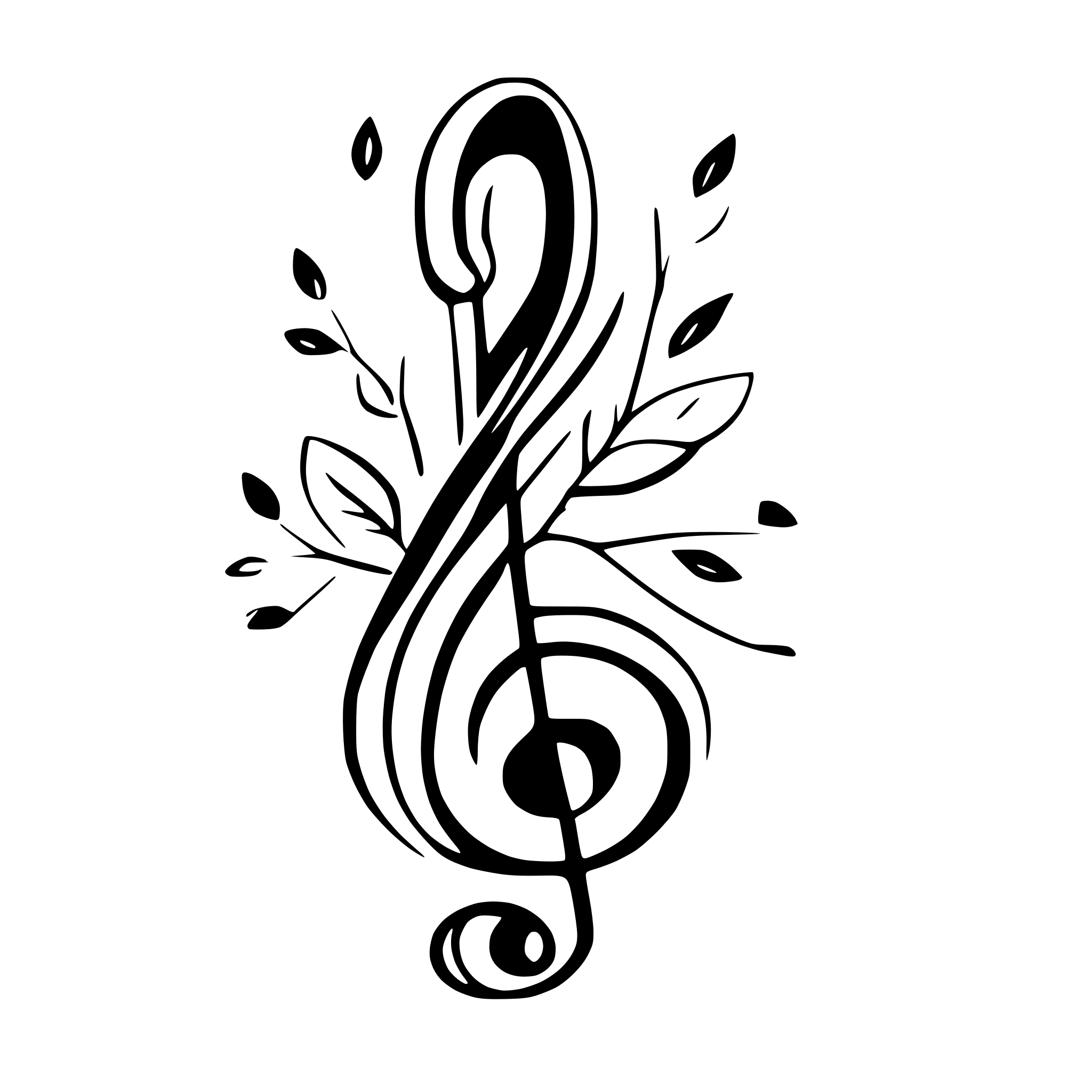 AI-generated SVG of a a music clef minimalistic black-white